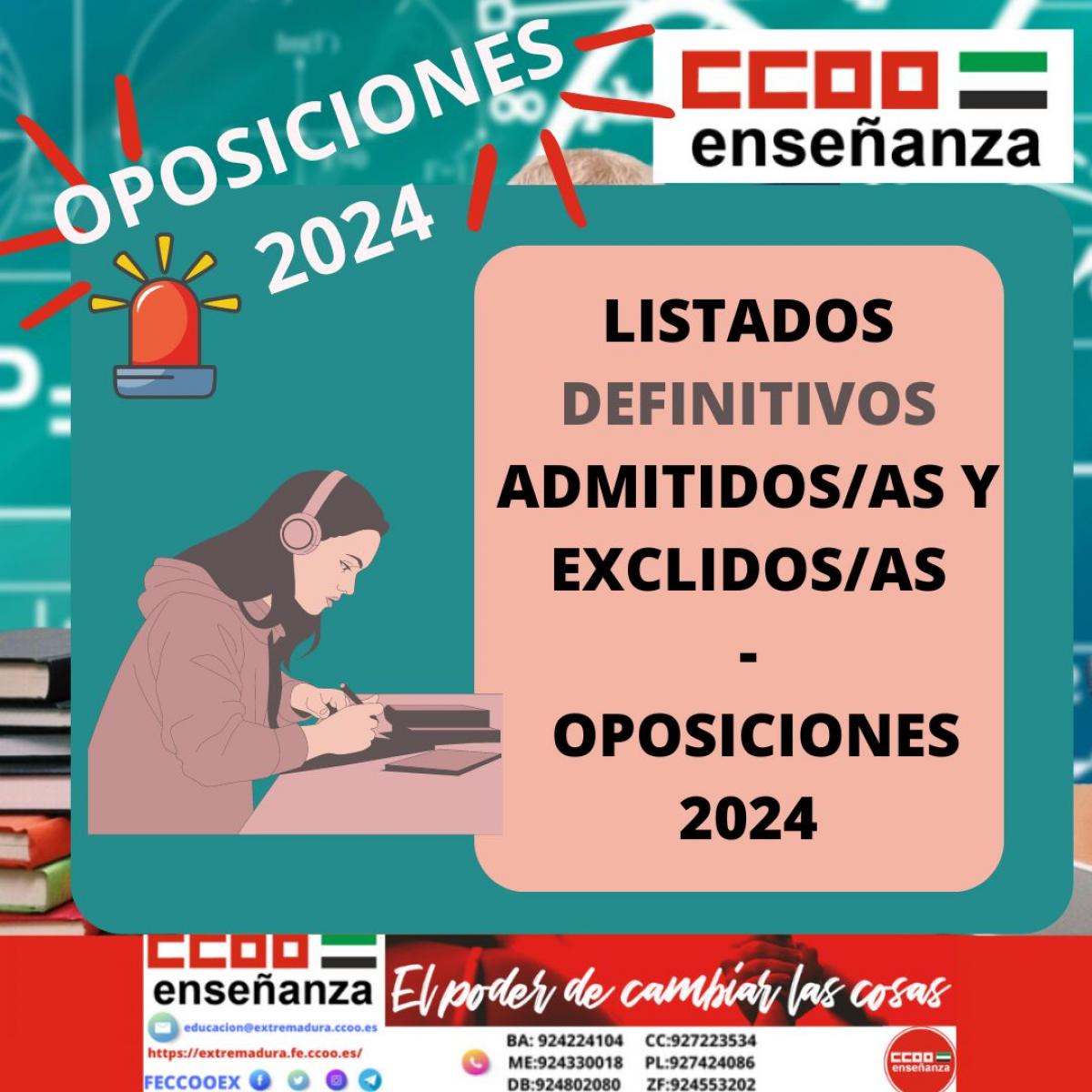 LISTADOS DEFINITIVOS DE ASPIRANTES OPOSICIONES 2024