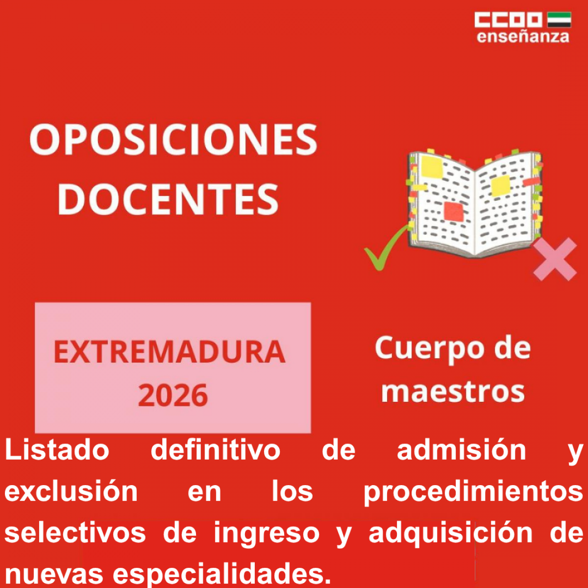 Listado definitivo oposiciones 2026