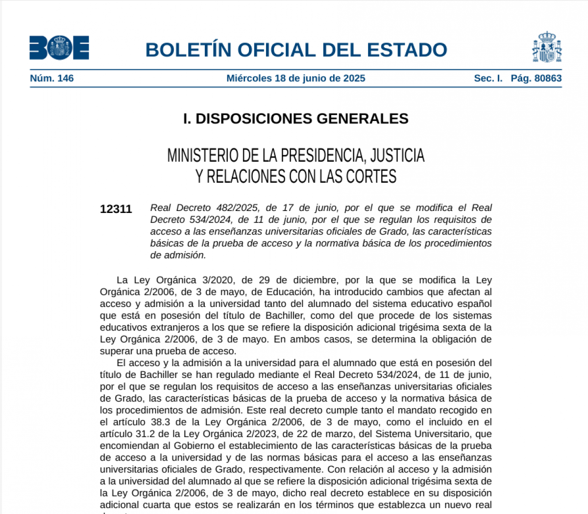 Real Decreto 482/2025, de 17 de junio