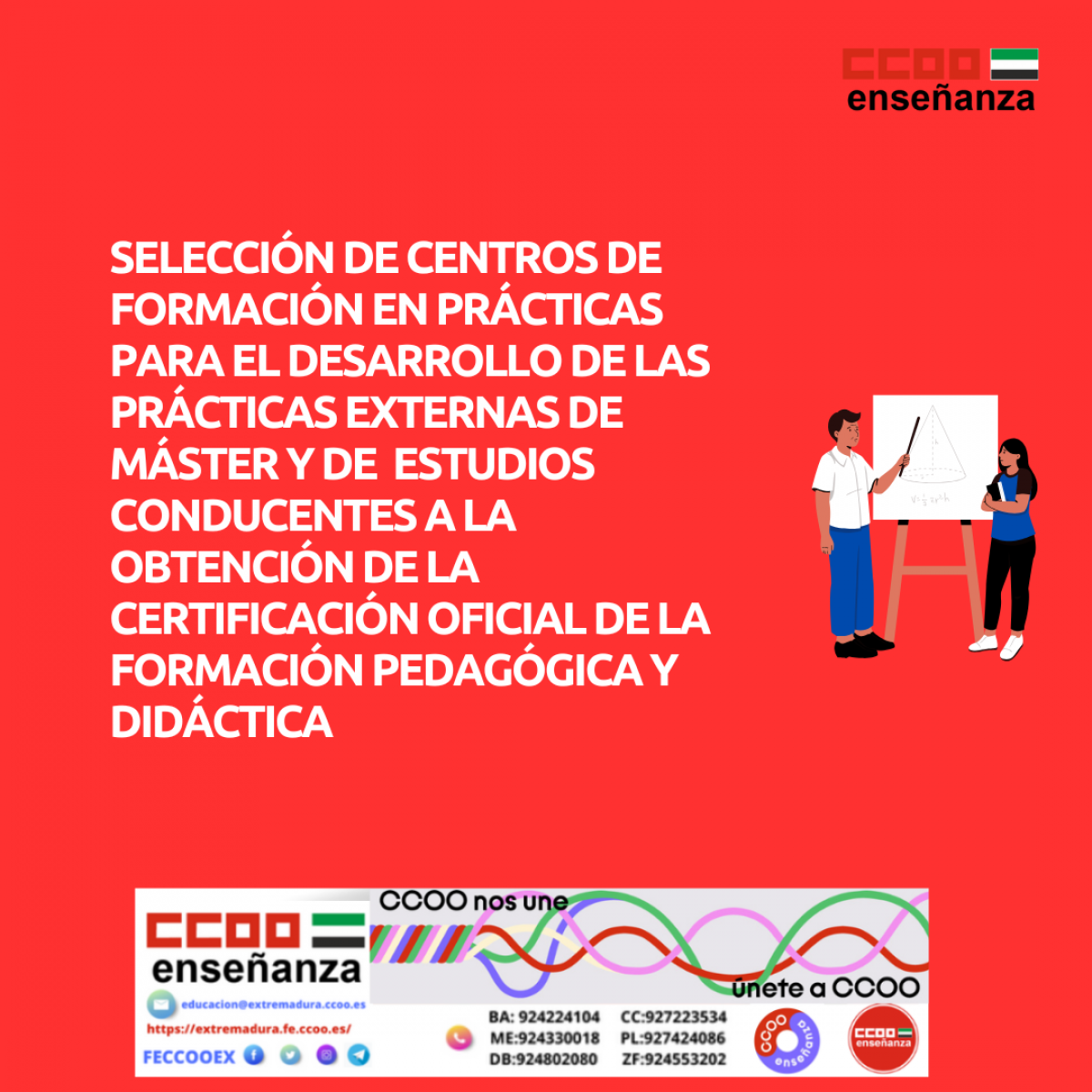 Selección de centros de formación en prácticas para prácticas externas de máster y estudios conducentes a certificación oficial