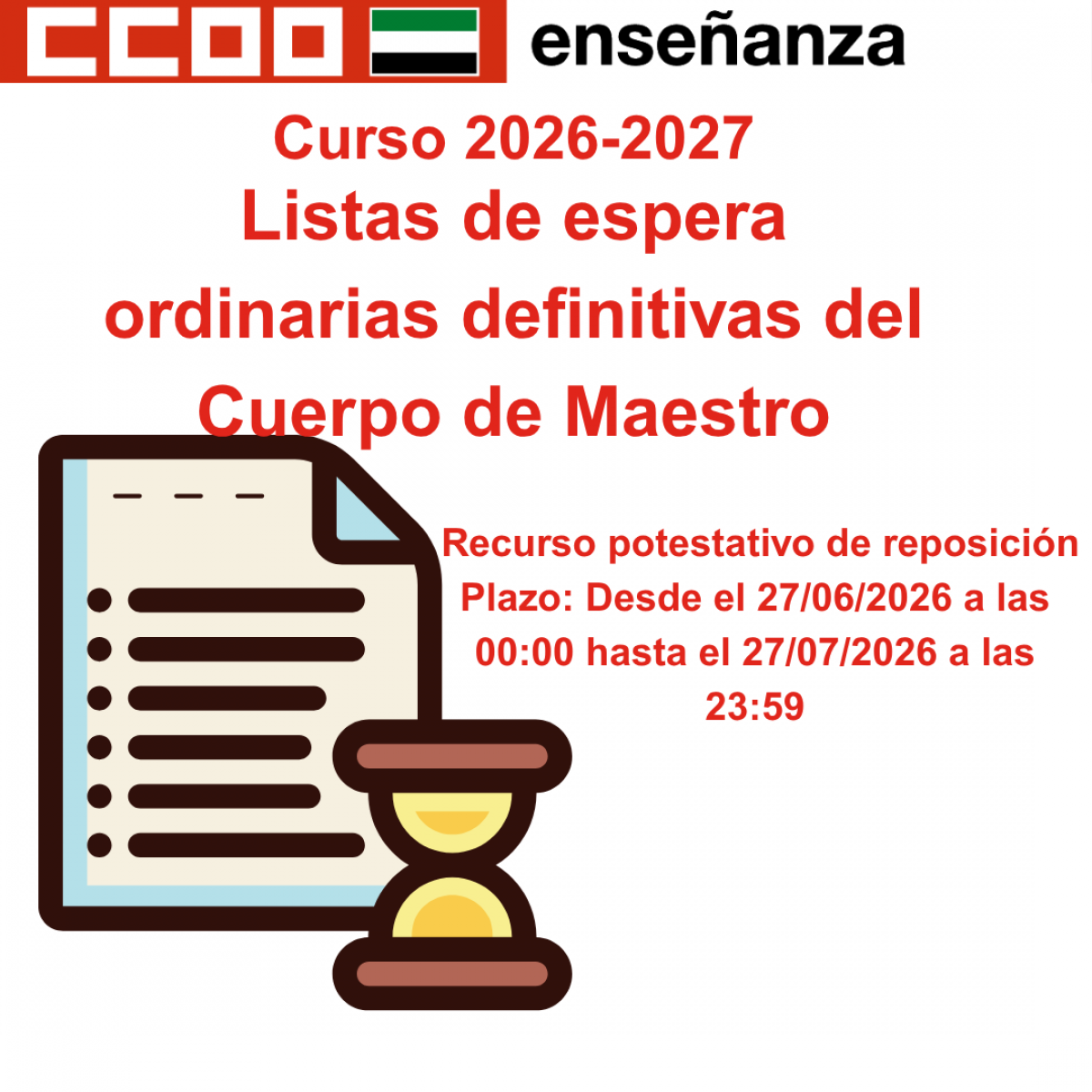 Listas de espera ordinarias definitivas