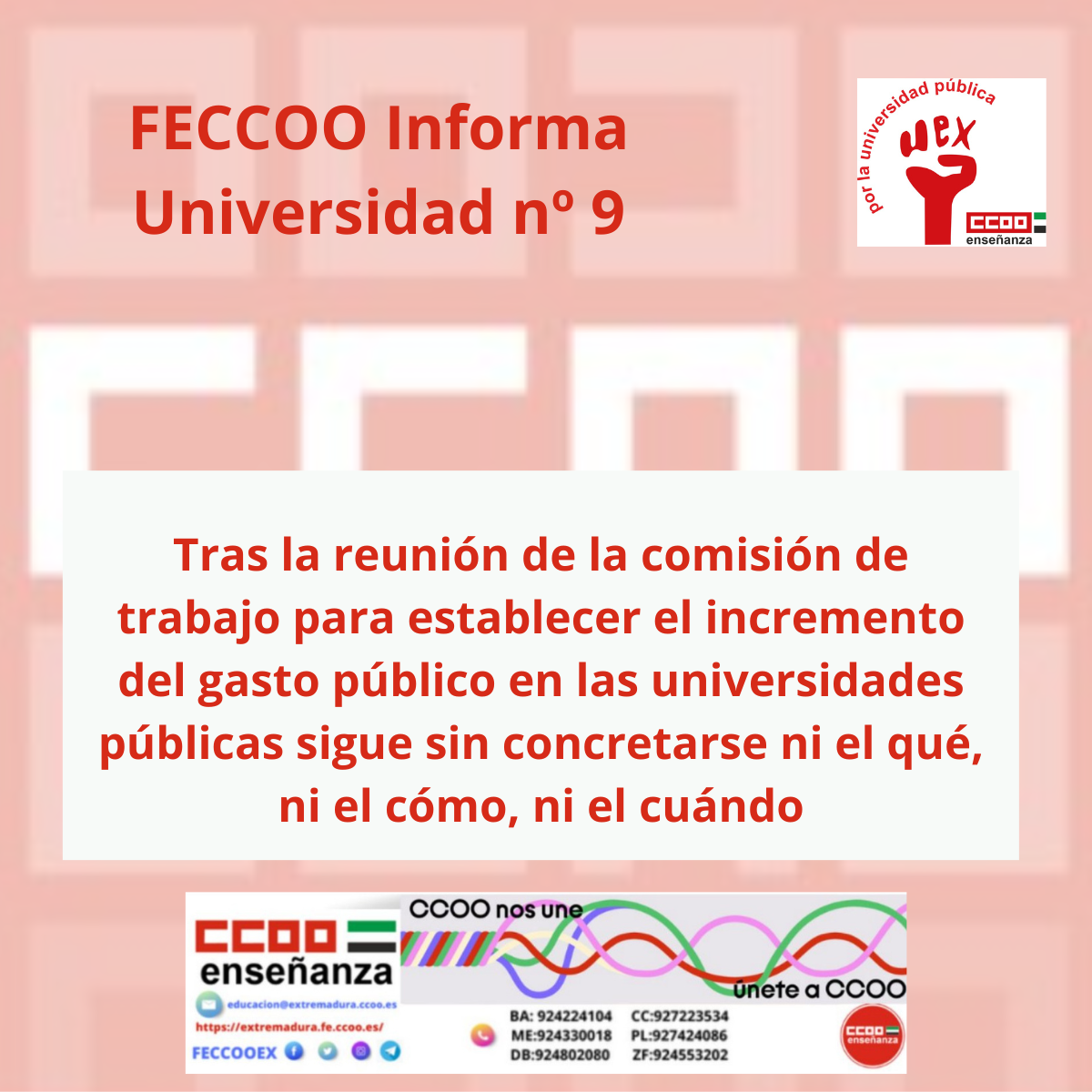 FECCOO informa Universidad nº9