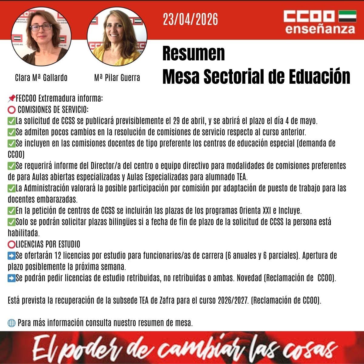 Mesa Sectorial de Educación 23-04-2026