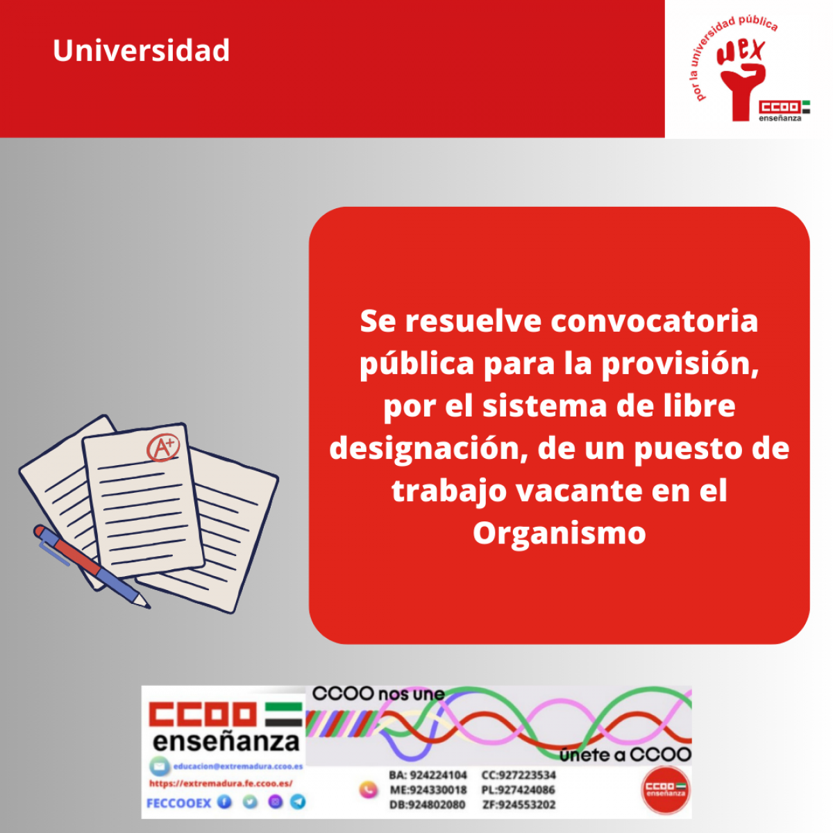 resolución convocatoria puesto libre designación