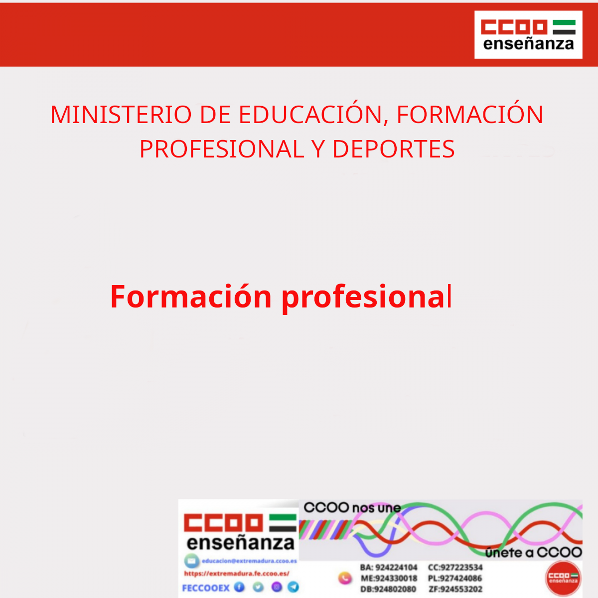 Curso de especialización de Formación Profesional de Grado Superior, Grado Medio y actualización determinados estándares de competencias profesionales de diferentes familias profesionales