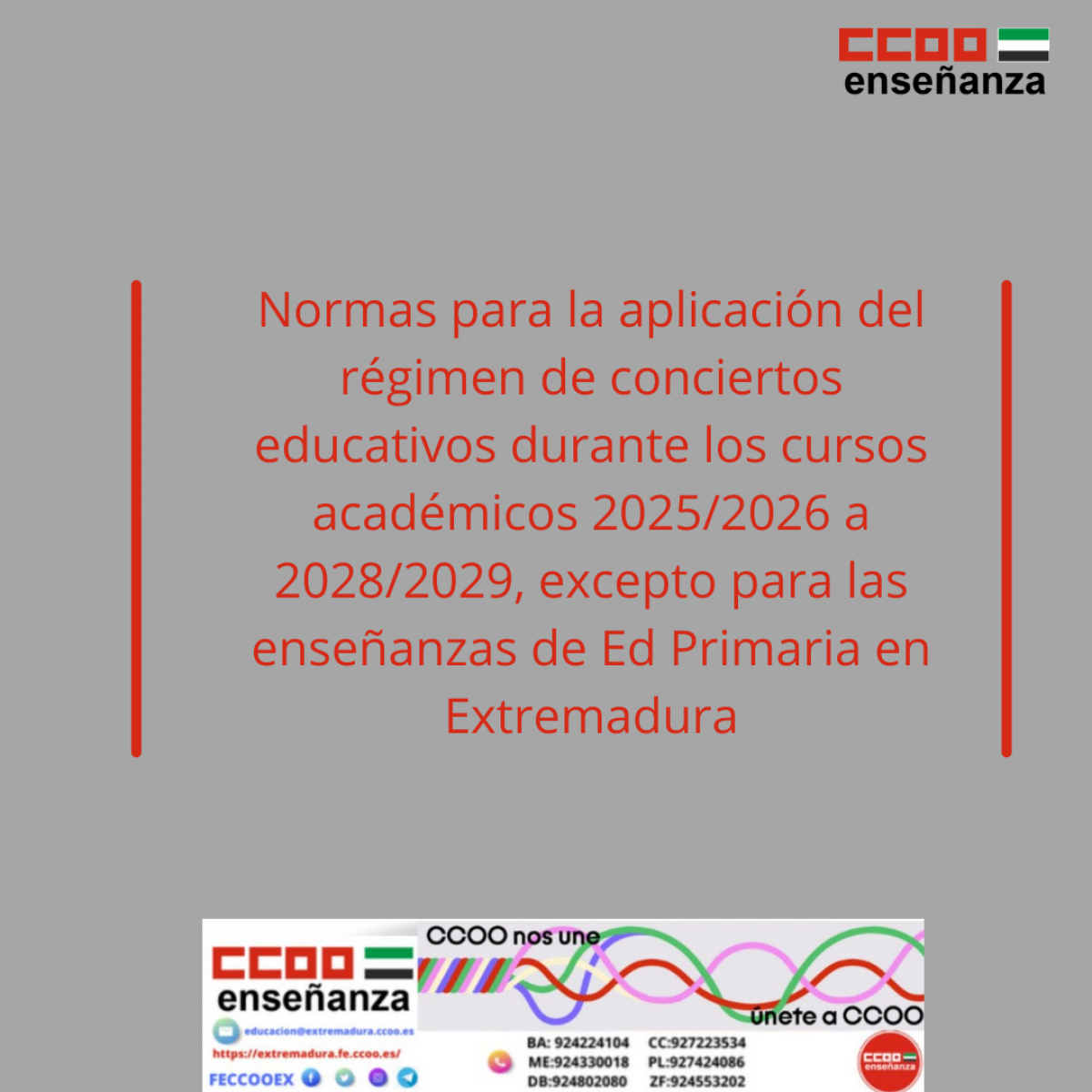 Normas conciertos educativos