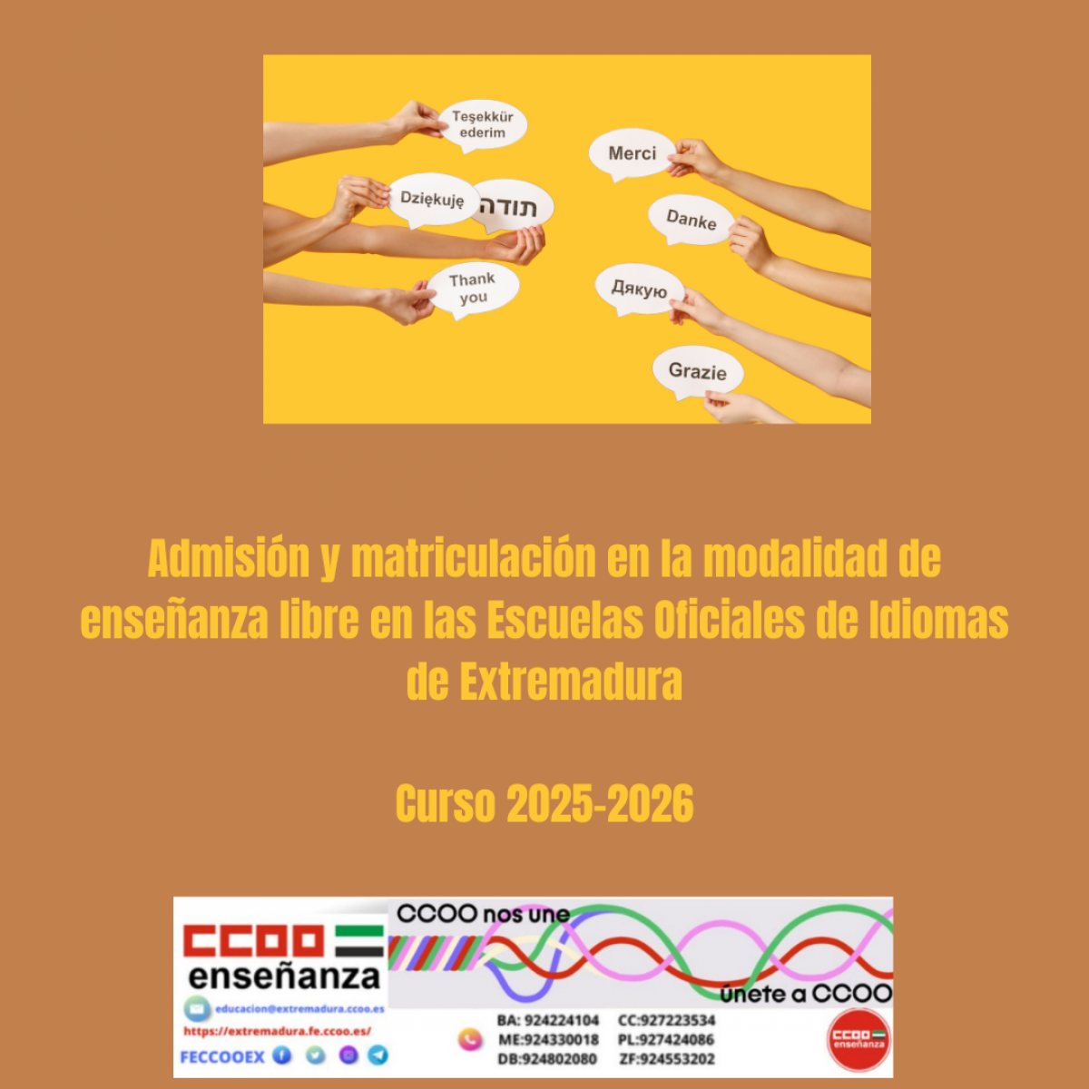 Admisin y matriculacin enseanza libre presencial EOI