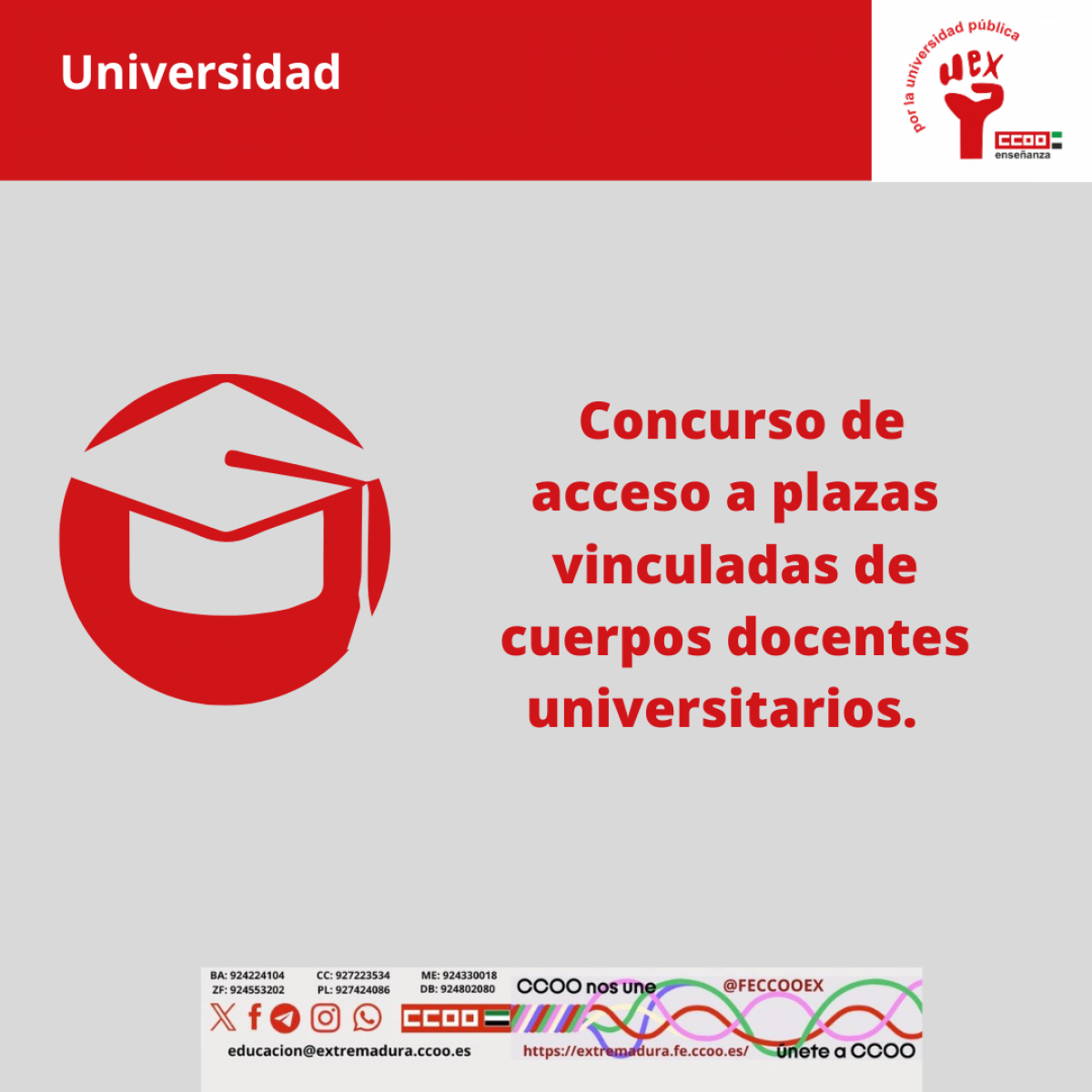 Concurso de acceso a plazas vinculadas de cuerpos docentes universitarios