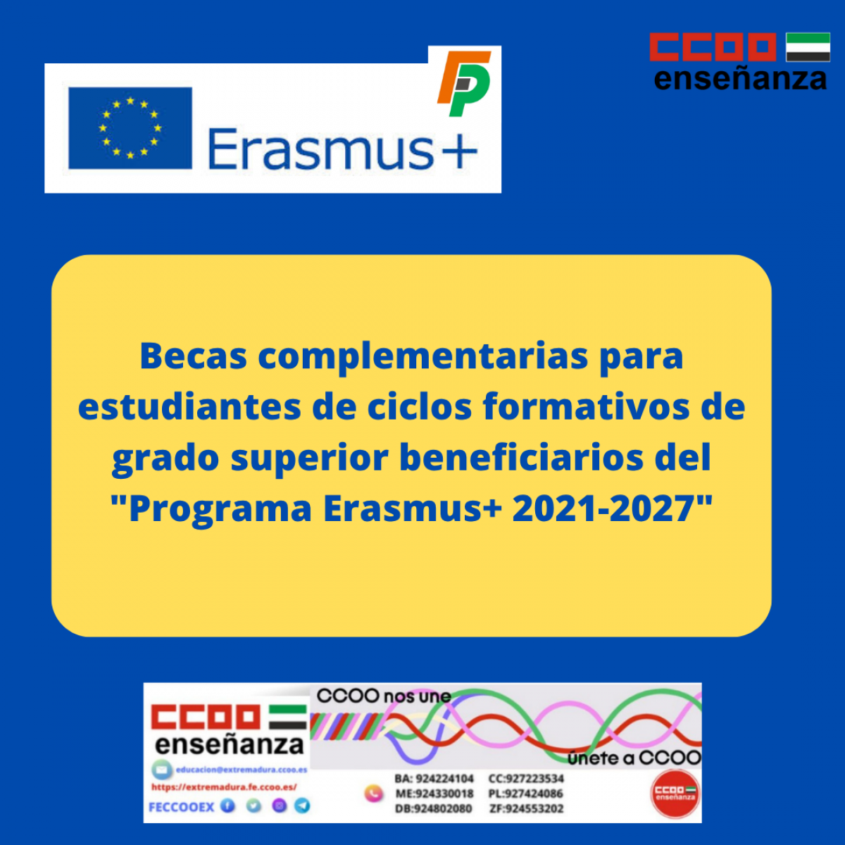 Becas complementarias Programa Erasmus 2021/27