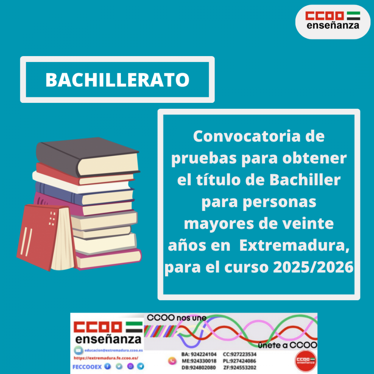 Convocatoria Pruebas para obtención del Bachiller para mayores de 20 años
