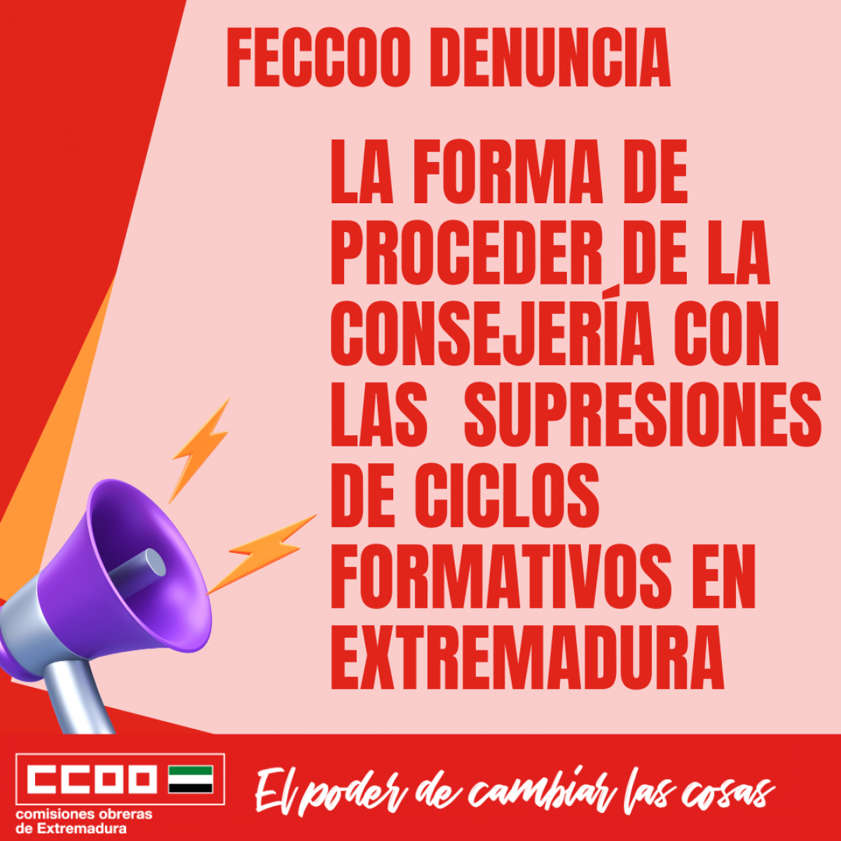 FECCOO Denuncia la forma de proceder de la Consejera de Educacin