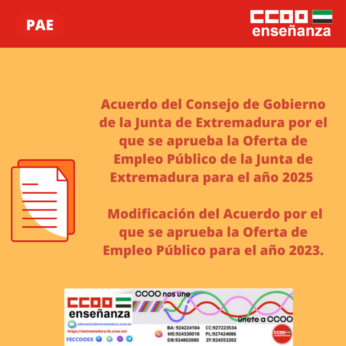 acuerdo OEP 2025 y modificación OEP 2023