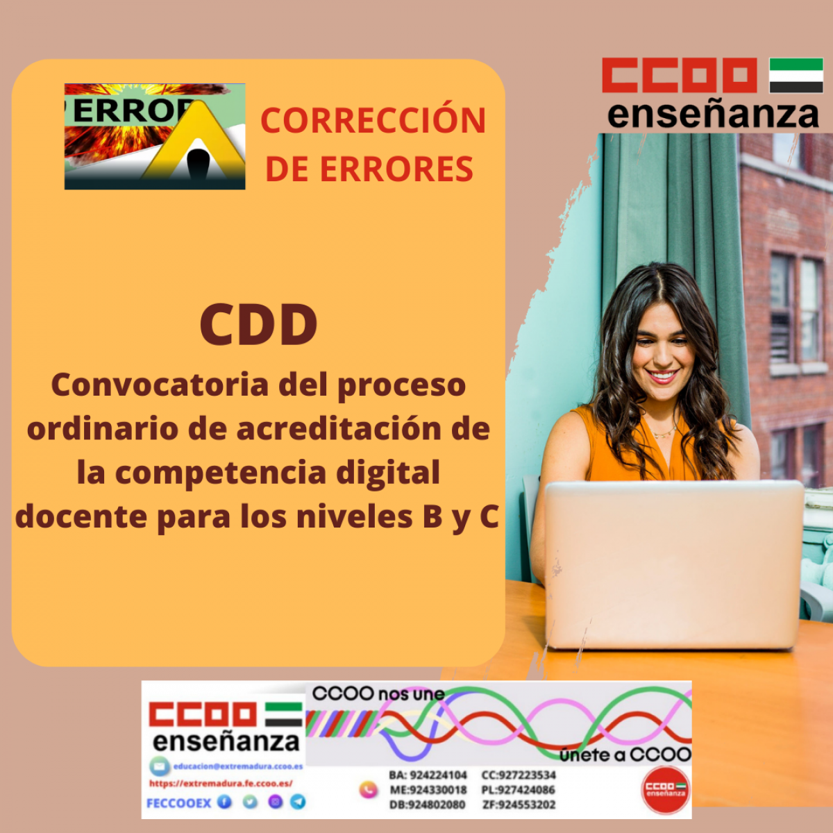 correccin de errores convocatoria CDD