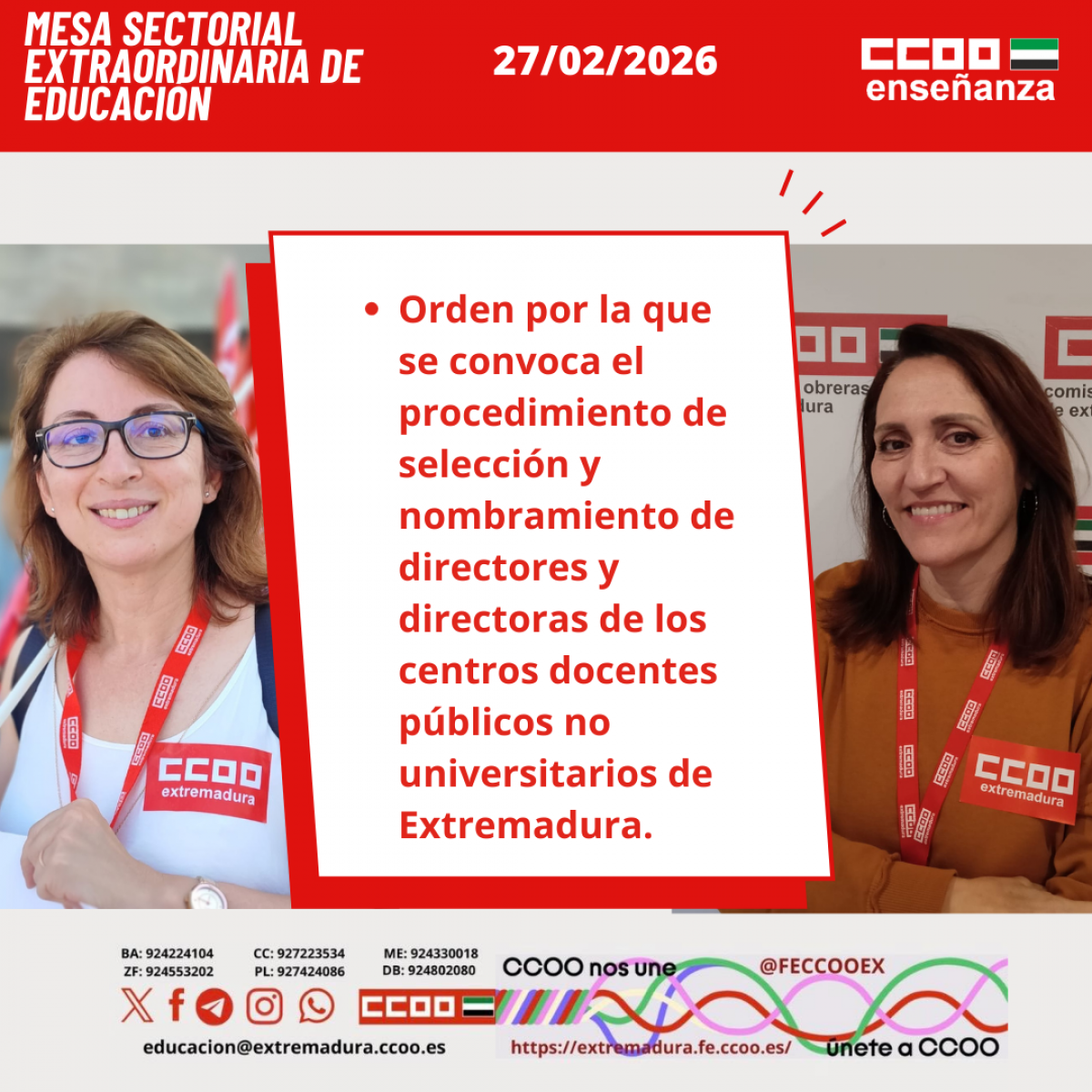 Mesa sectorial 27/02/2025. Orden de directores