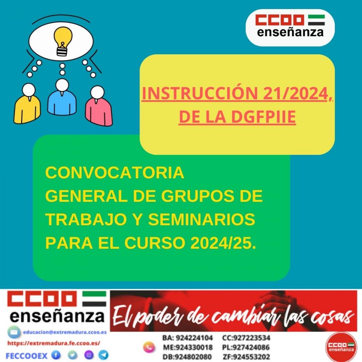 Grupos de trabajo y seminarios. Convocatoria