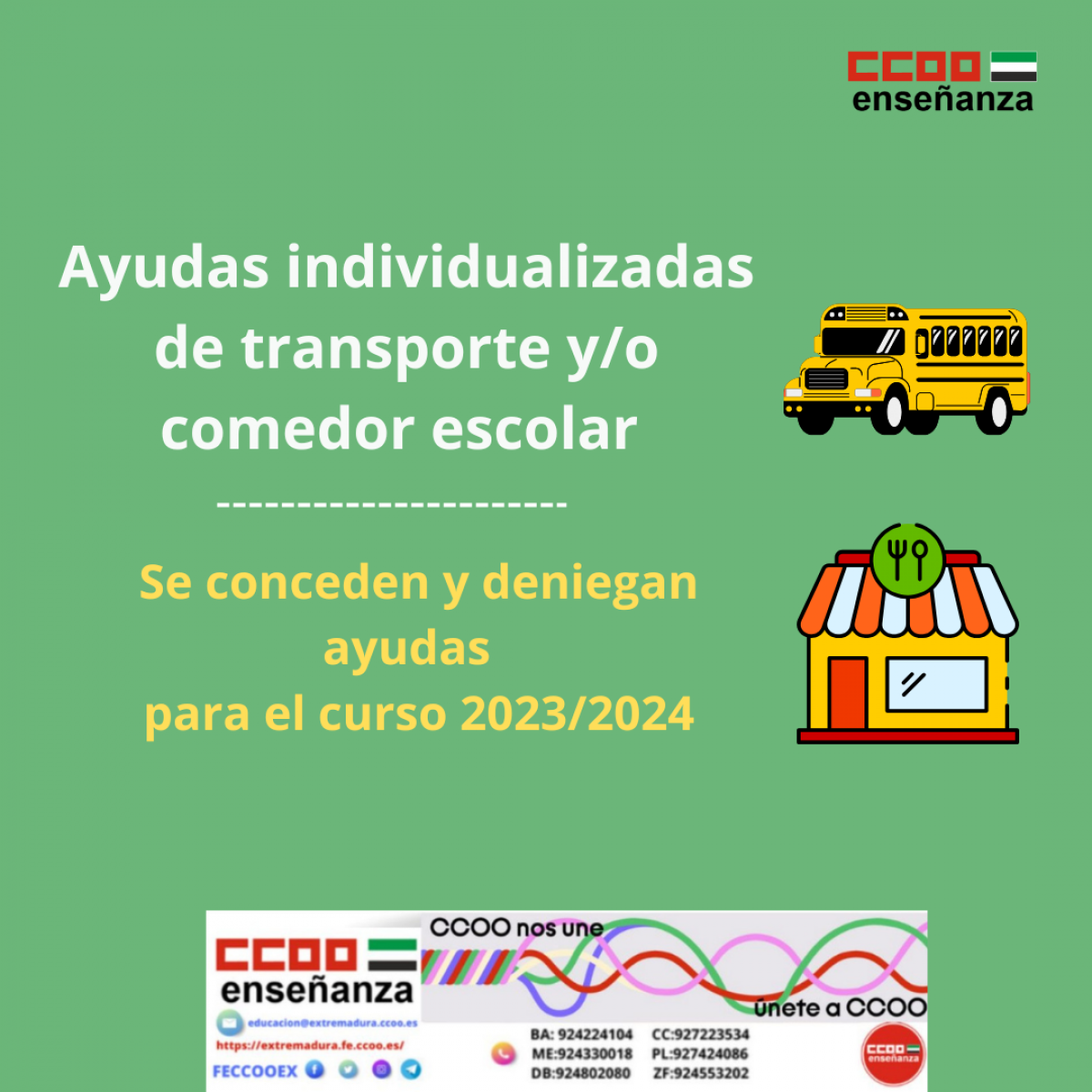 Concesin ayudas transporte y/o comedor escolar