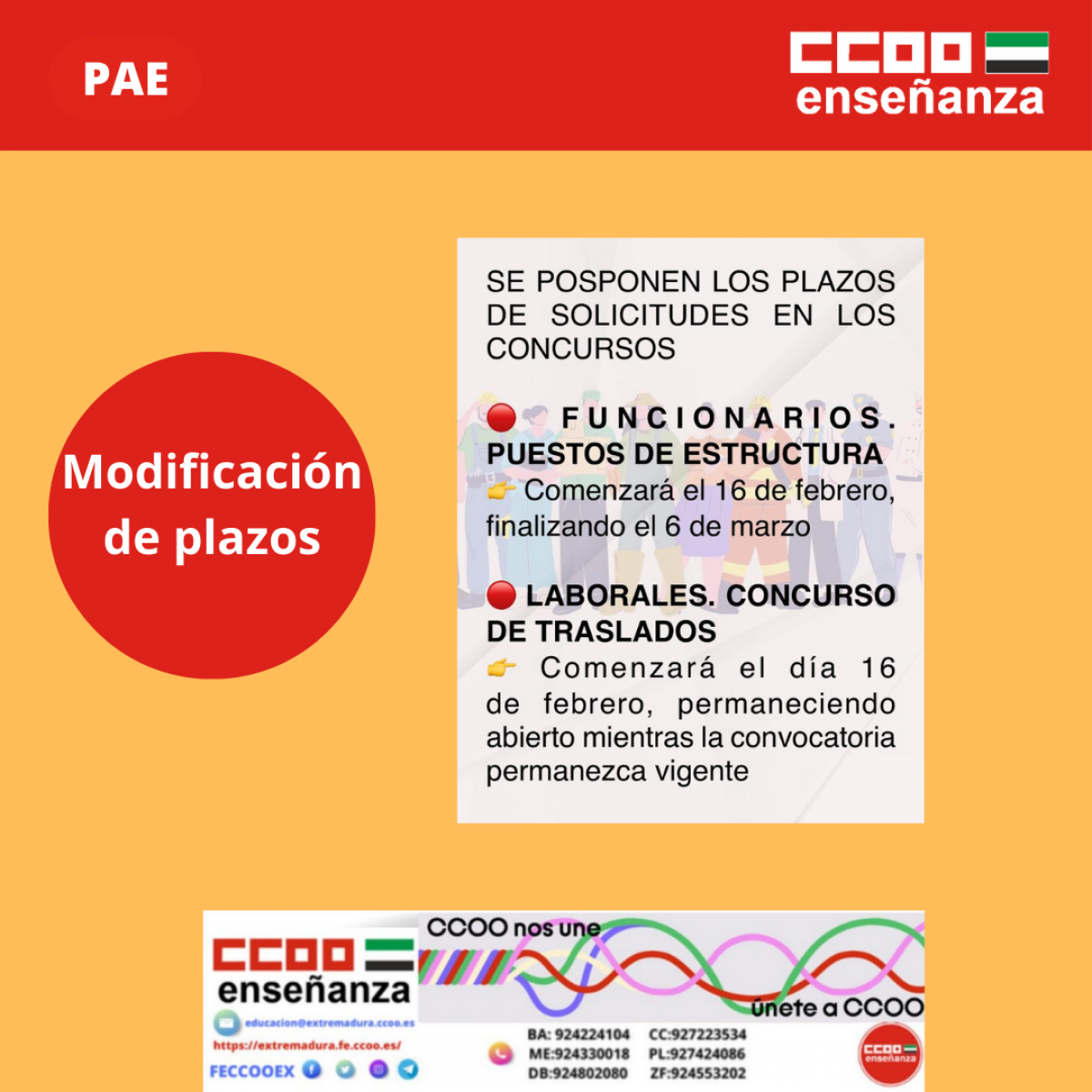 Modificaciones en los plazos