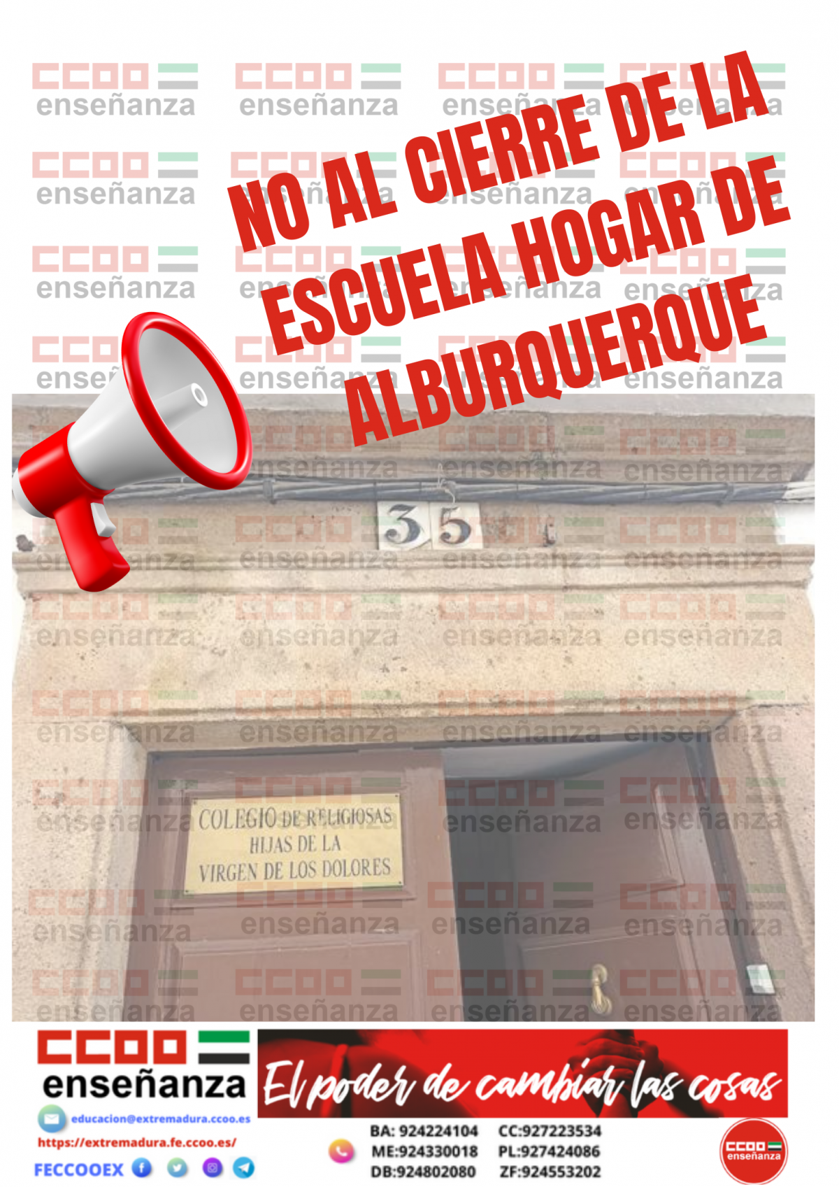 NO AL CIERRE DE LA ESCUELA HOGAR DE ALBURQUERQUE (BADAJOZ)