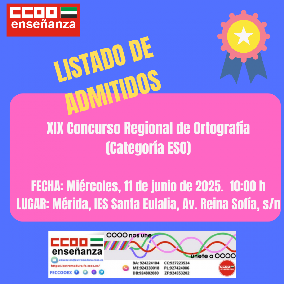 LISTADO DE ALUMNADO ADMITIDO A LAS PRUEBAS