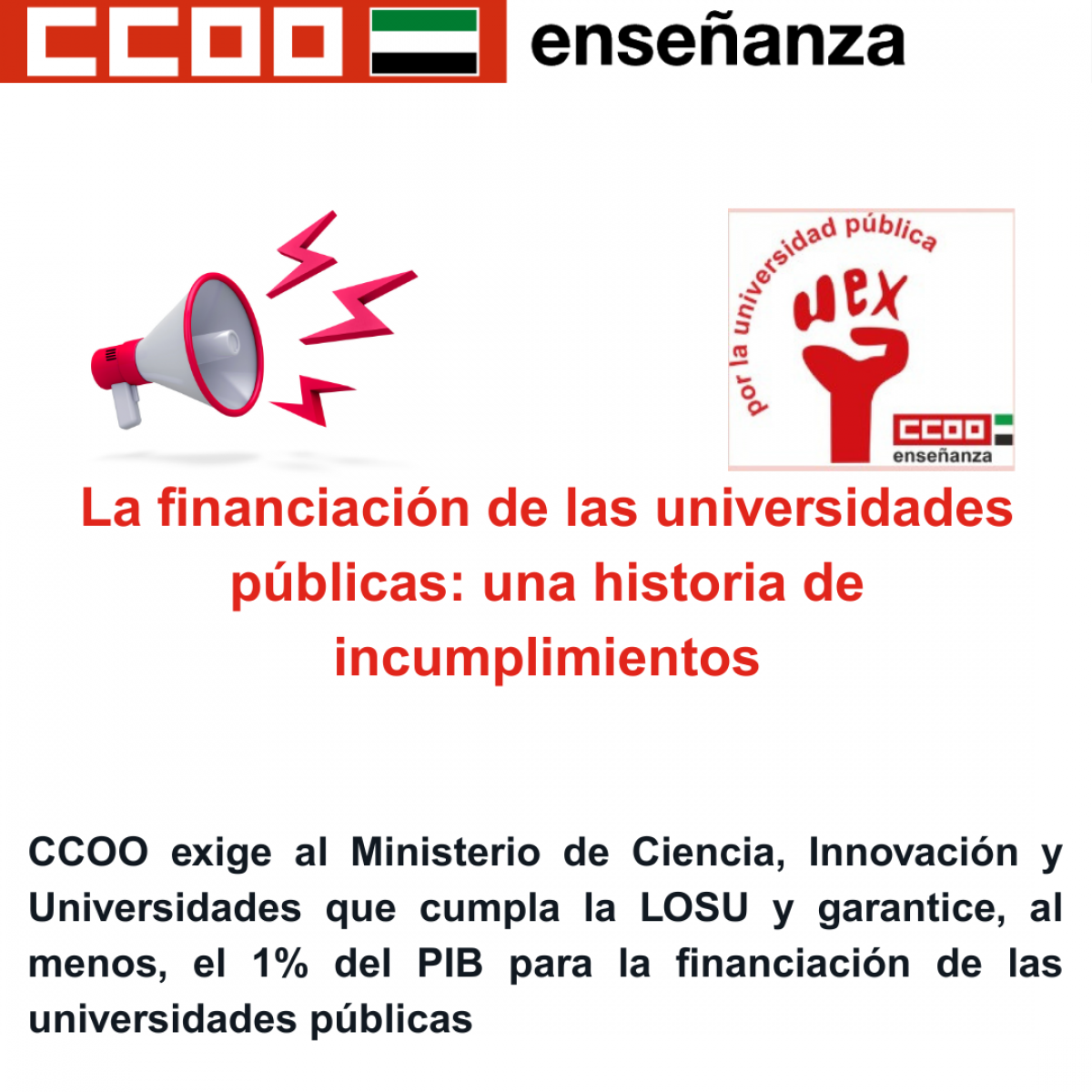 La financiación de las universidades públicas: una historia de incumplimientos