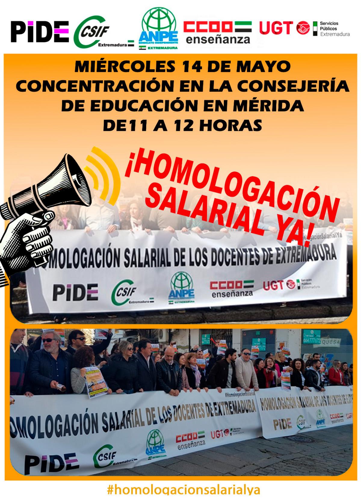 HOMOLOGACION SALARIAL. CONCENTRACION EN LA CONSEJERA