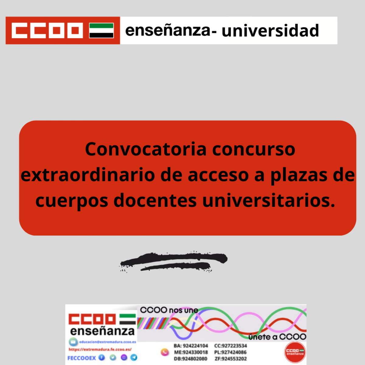 Convocatoria Concurso Extraordinario de acceso a plazas de cuerpos docentes universitarios