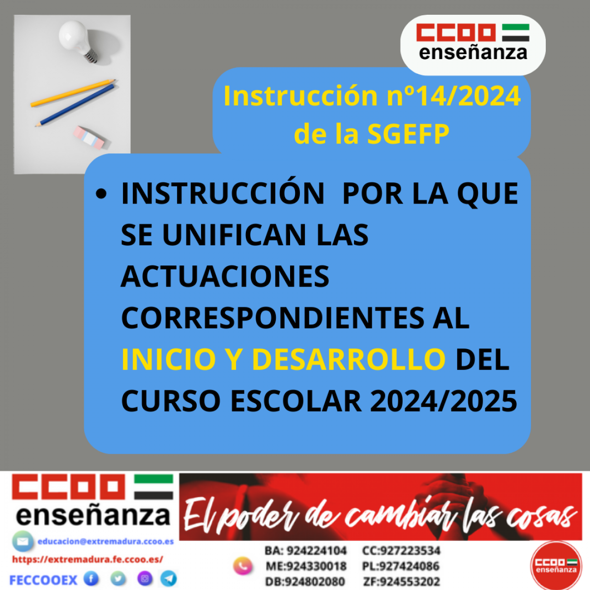 instruccin inicio de curso 2024/2025