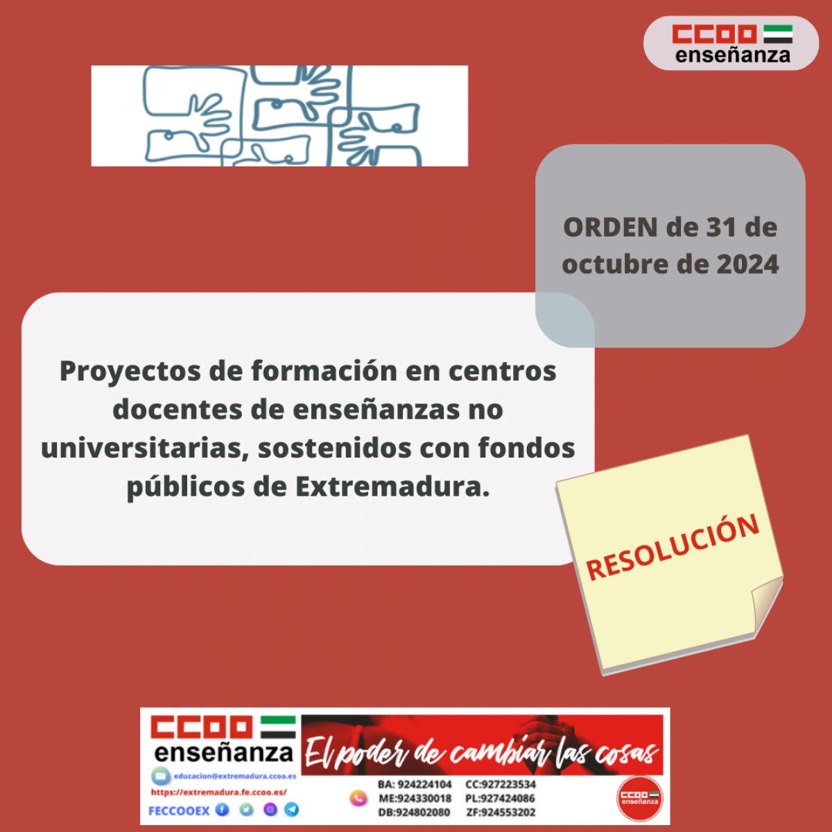 Resolucin de la convocatoria de seleccion de Proyectos de formacin en centros docentes