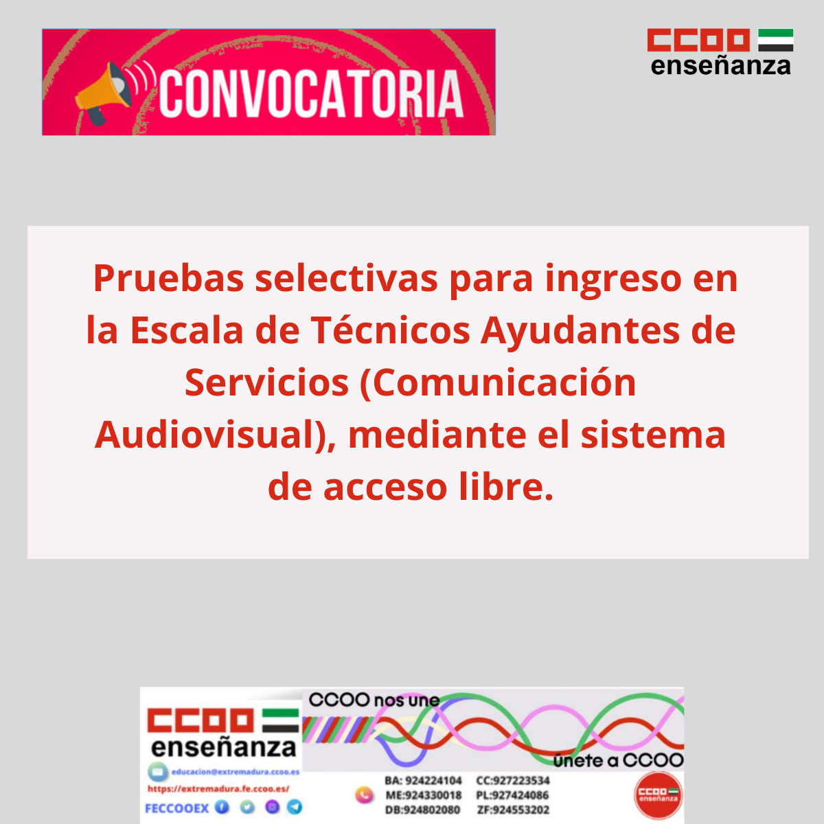 Convocatoria Prueba selectiva