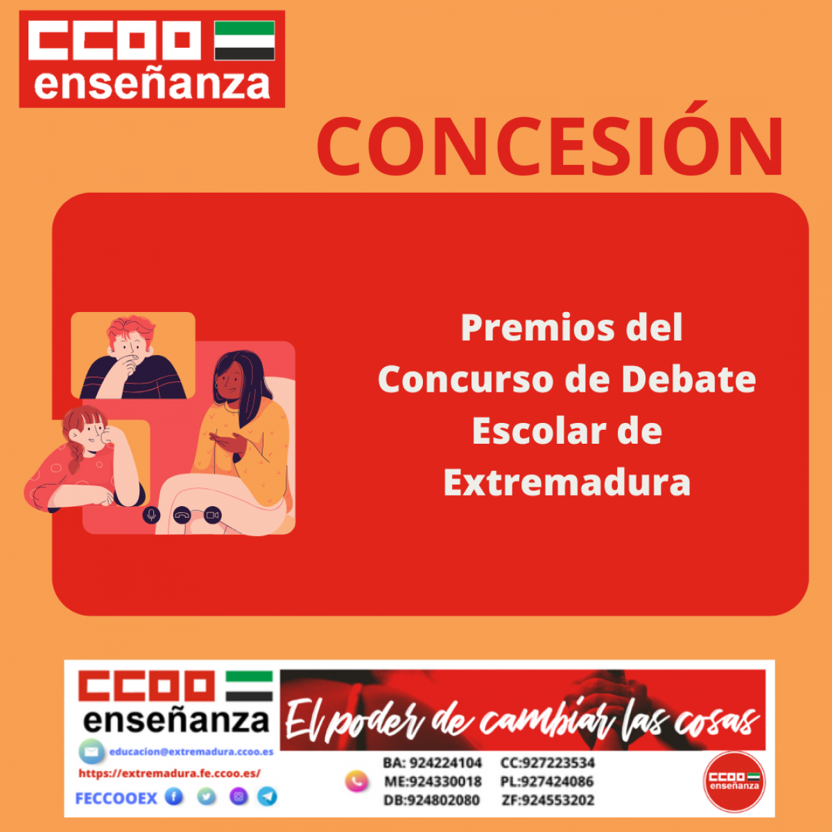 Concesión premios Debate Escolar en Extremadura