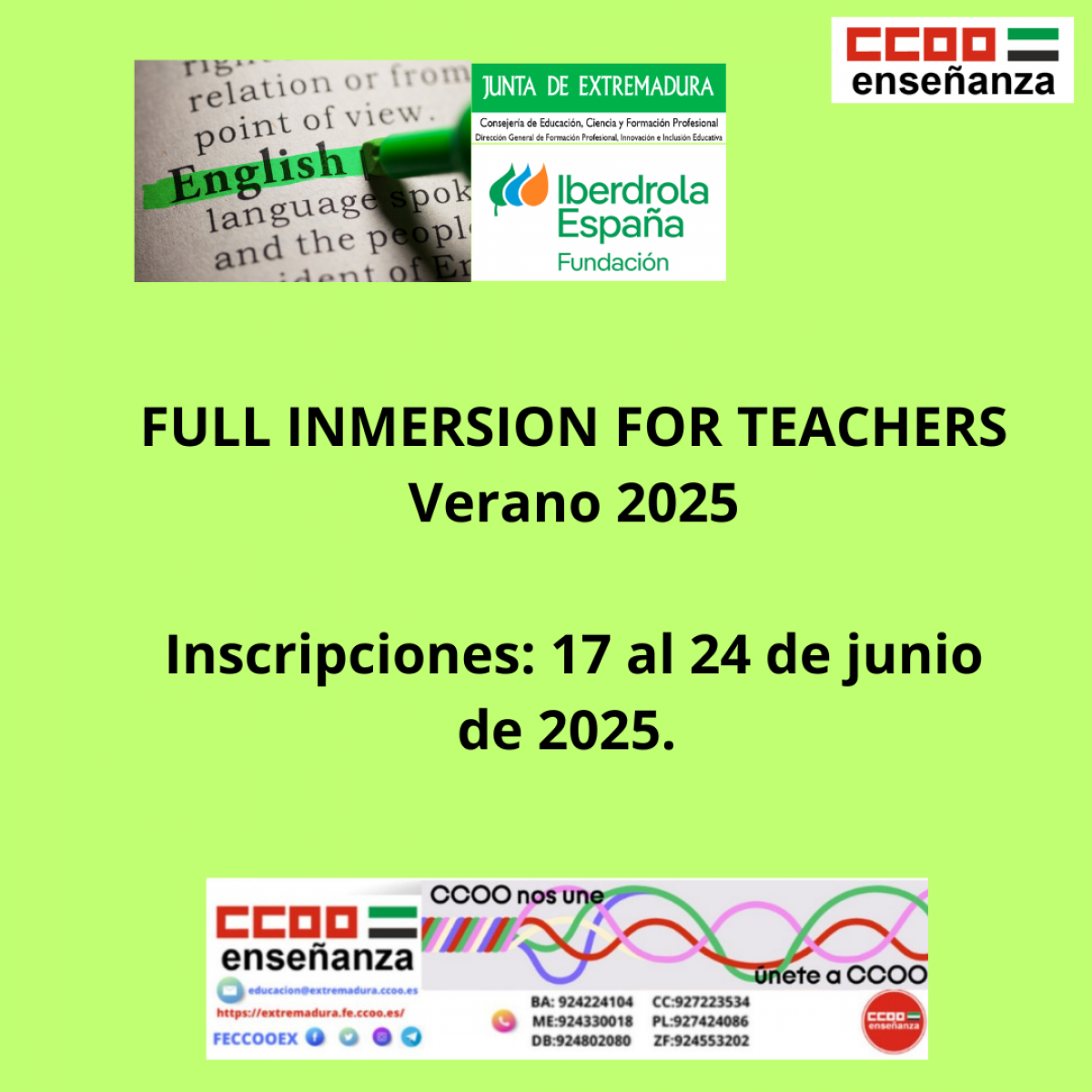 full inmersion for teachers 2025