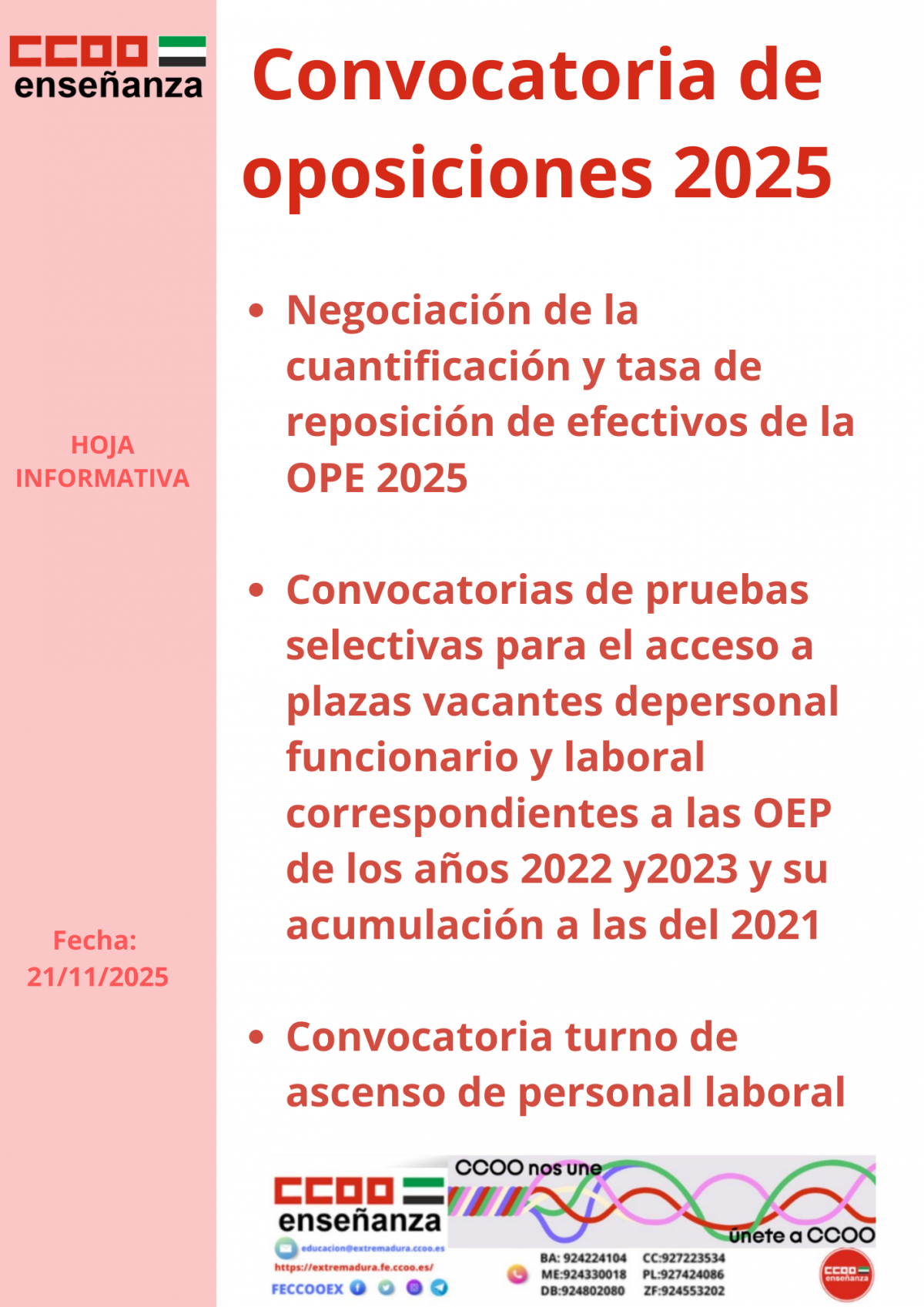 Convocatoria oposiciones 2025