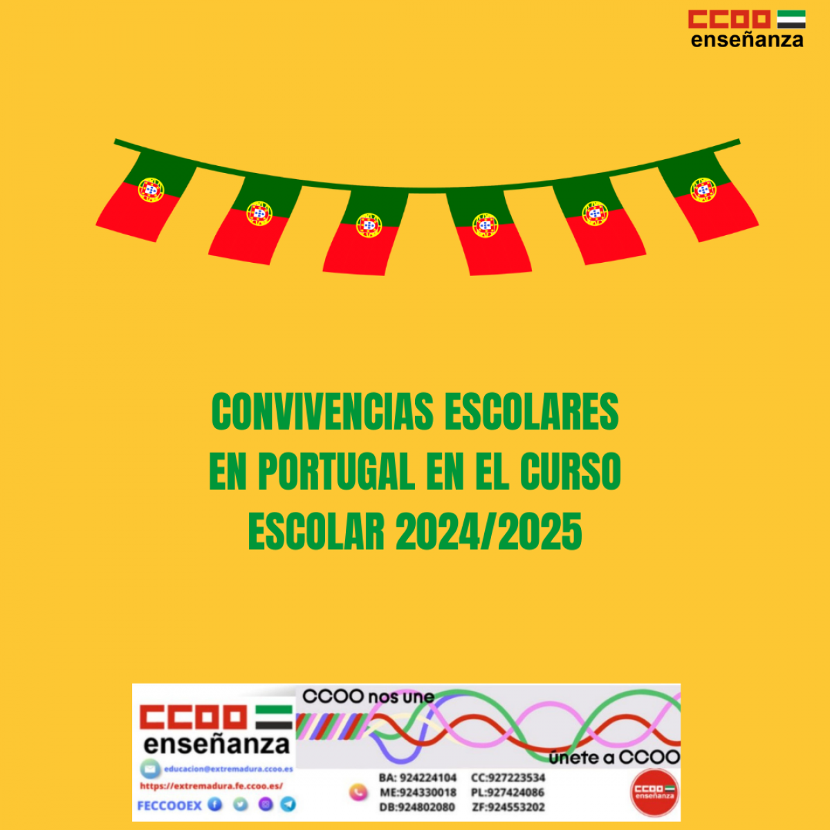 CONVIVENCIAS ESCOLARES EN PORTUGAL EN EL CURSO ESCOLAR 2024/2025