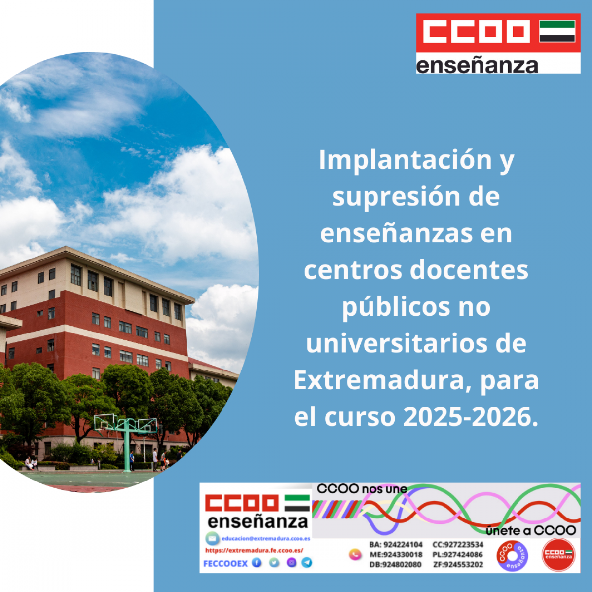 IMPLANTACION Y SUPRESION ENSEANZAS CENTROS PUBLICOS
CURSO 25/26