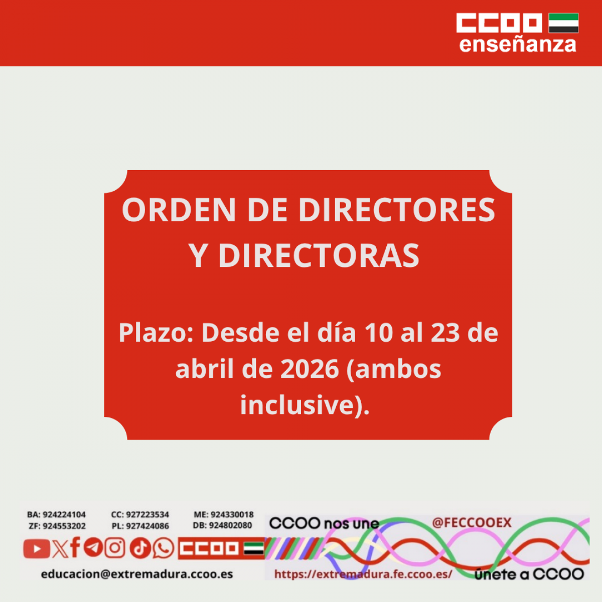 Orden directoras y directoras