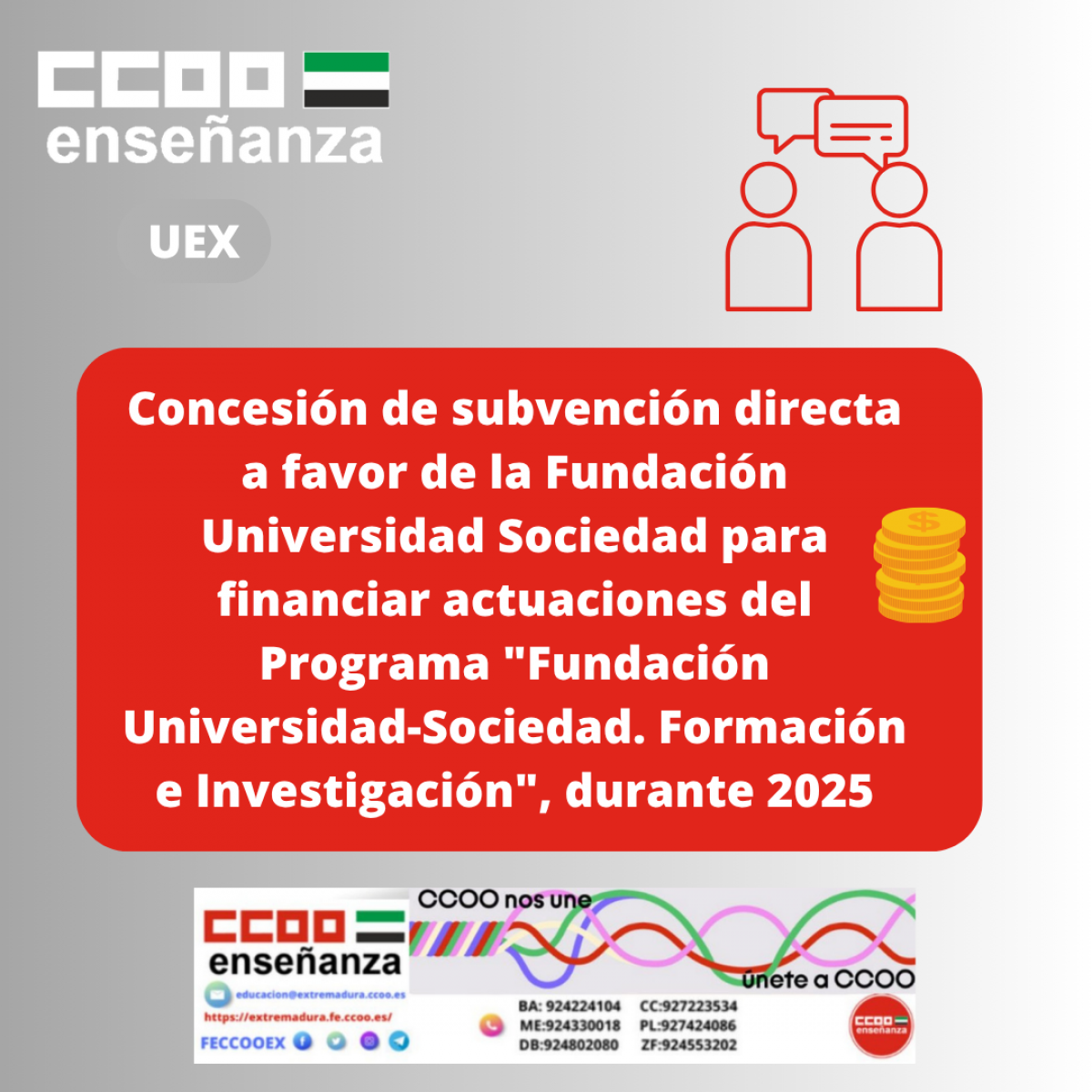 subvención directa a la Uex