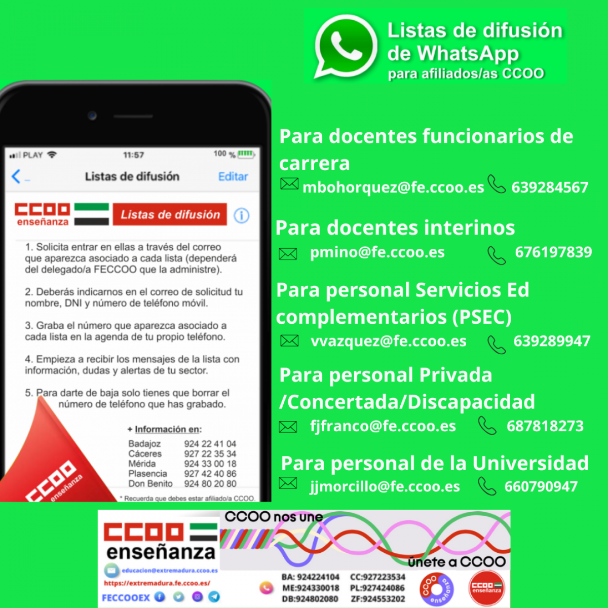 Listas de difusión de WhatsApp