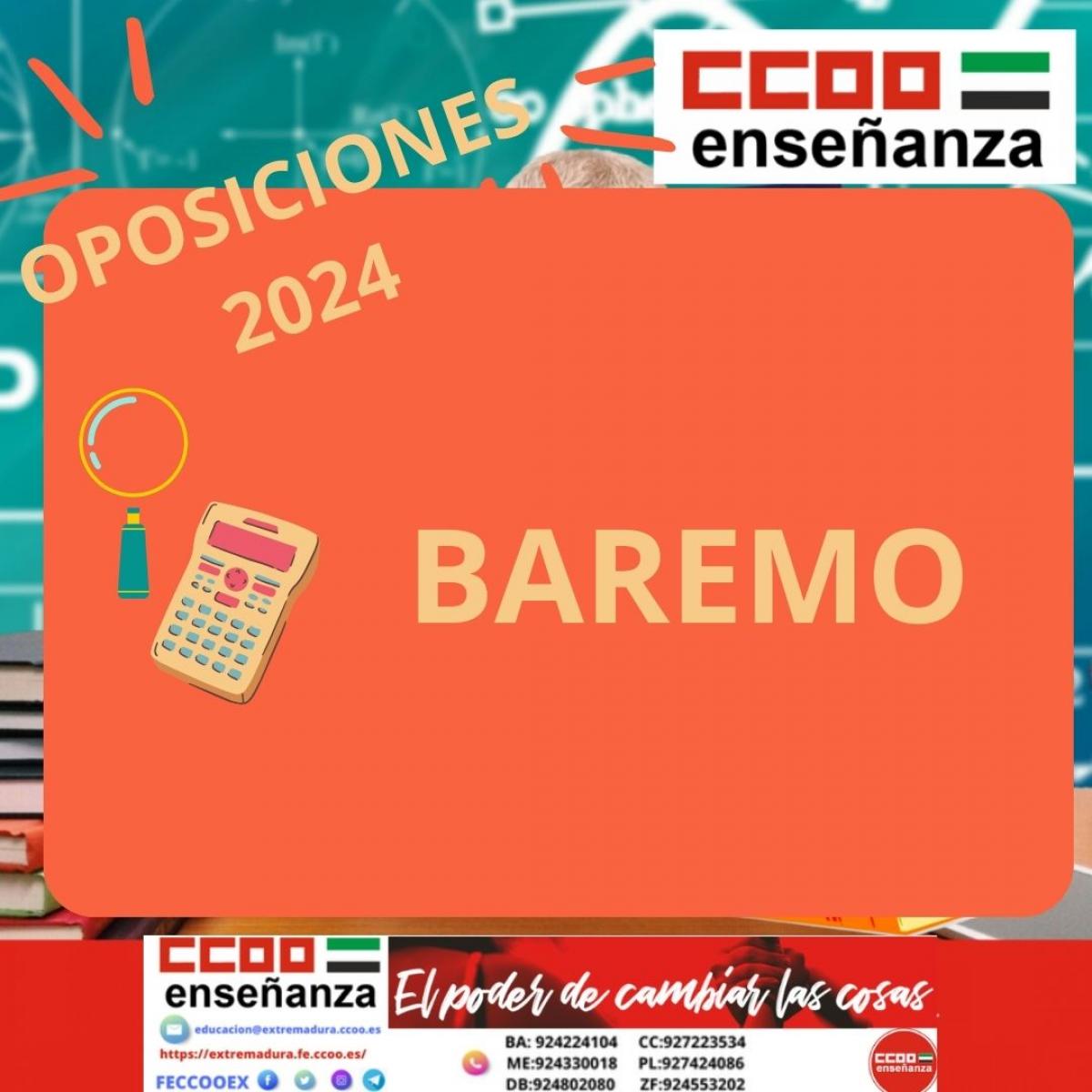 BAREMO OPOSICIONES 2024