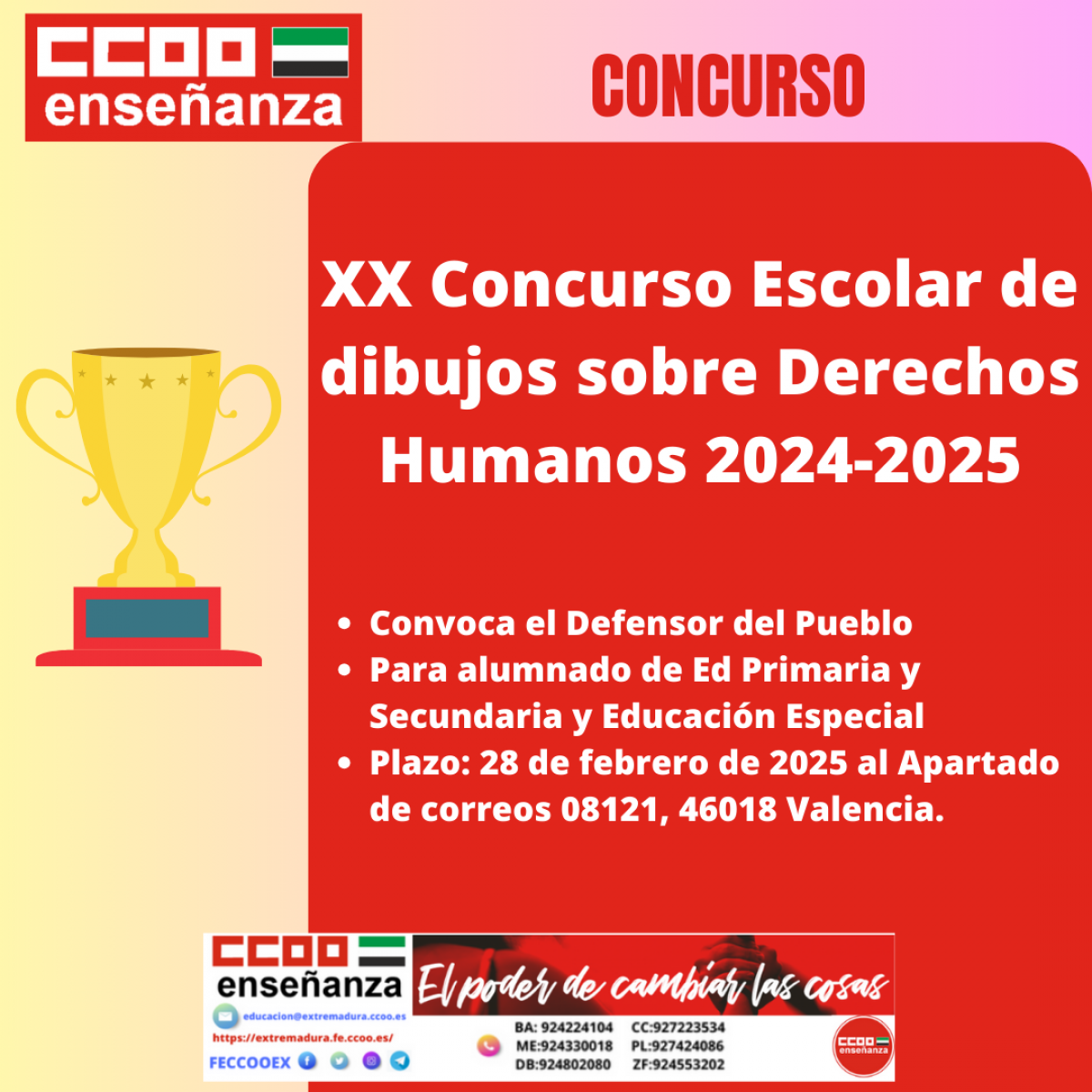 XX Conurso Escolar de dibujos sobre los derechos humanos