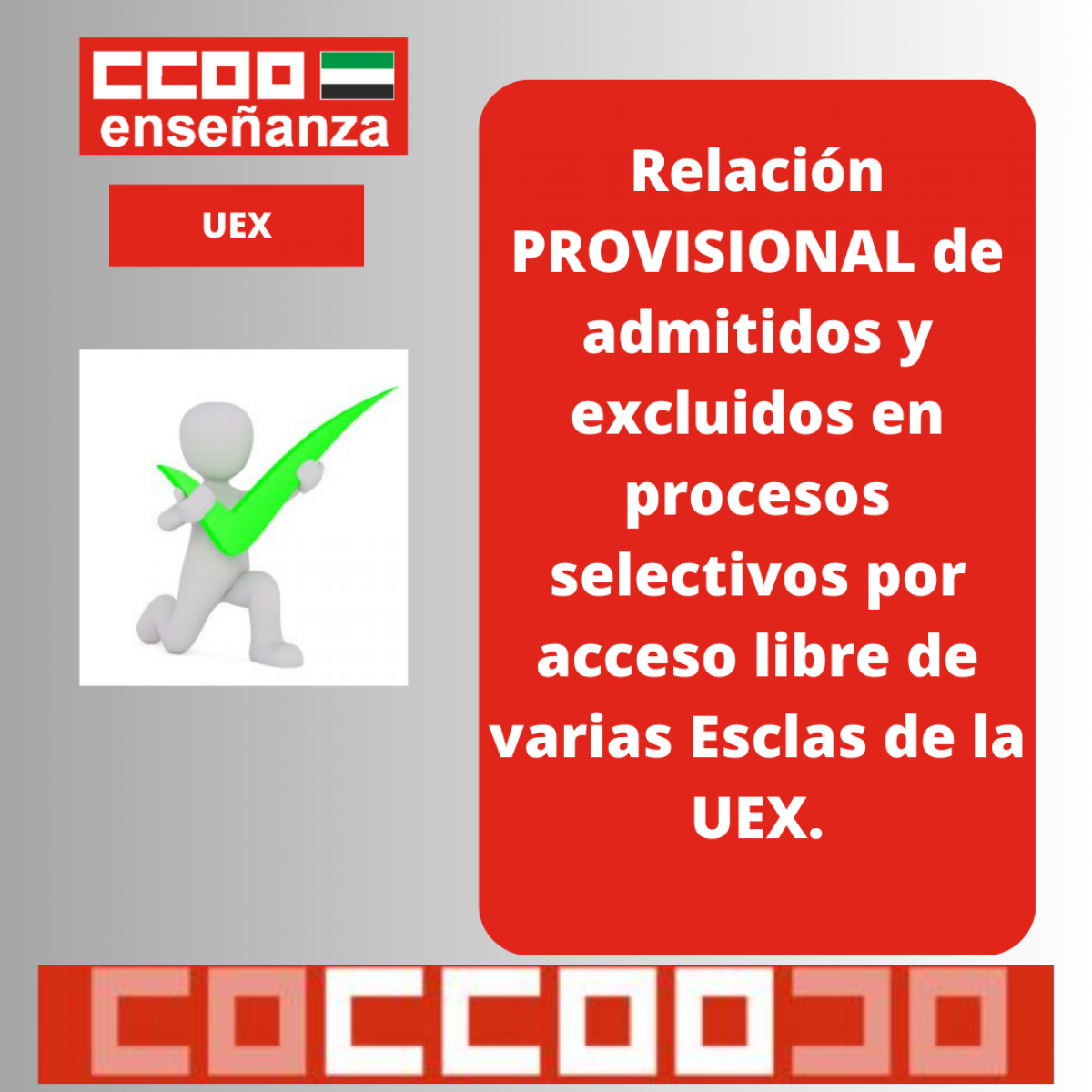 Admitidos y Excluidos PROVISIONAL procesos selectivos UEX