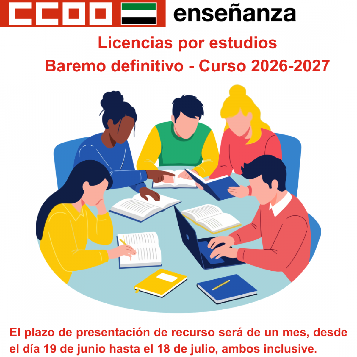 Publicación del baremo definitivo - Procedimiento Licencias por estudios.