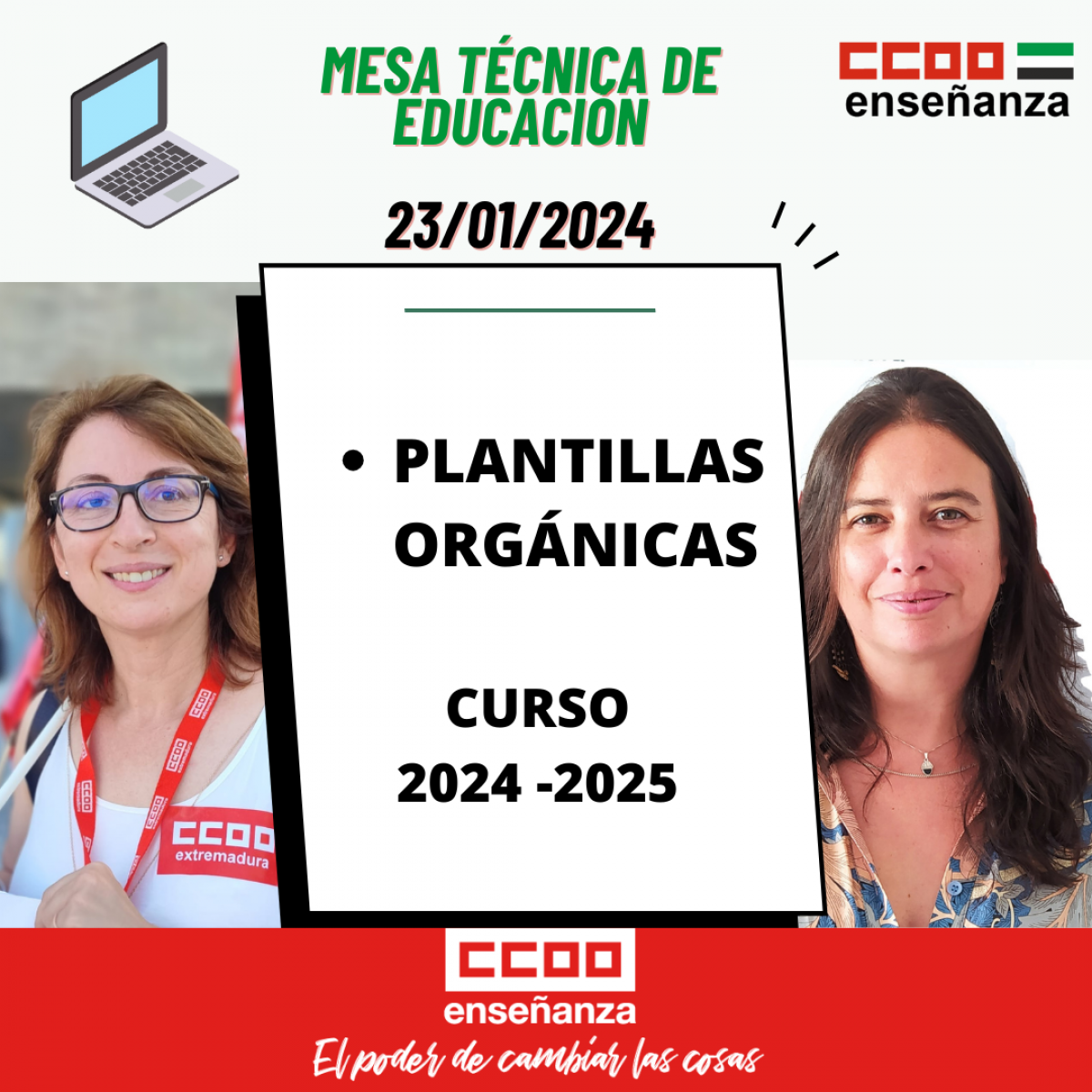 Mesa Tcnica 23/01/2024 Plantillas orgnicas. Curso 2024-2025