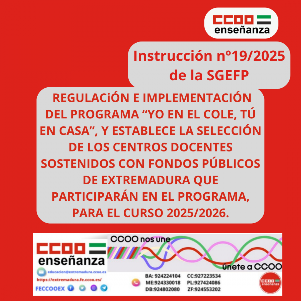 Programa "Yo en el cole t en casa" curso 2025/2026