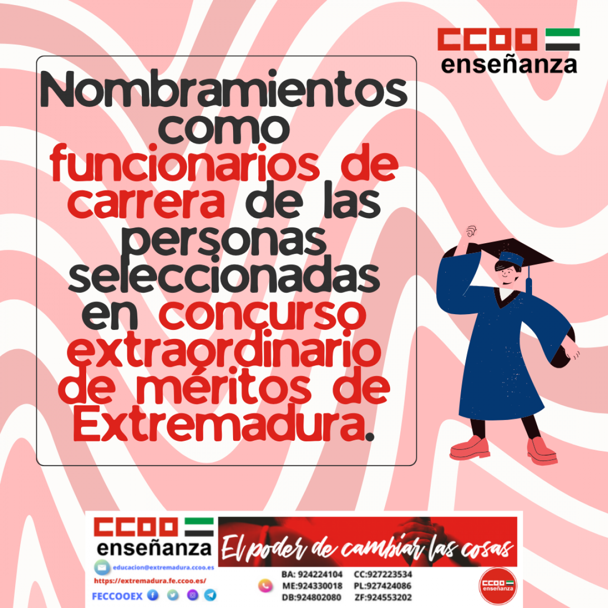 nombramiento funcionarios de carrera proceso estabilizacion po concurso de mritos en Extremadura