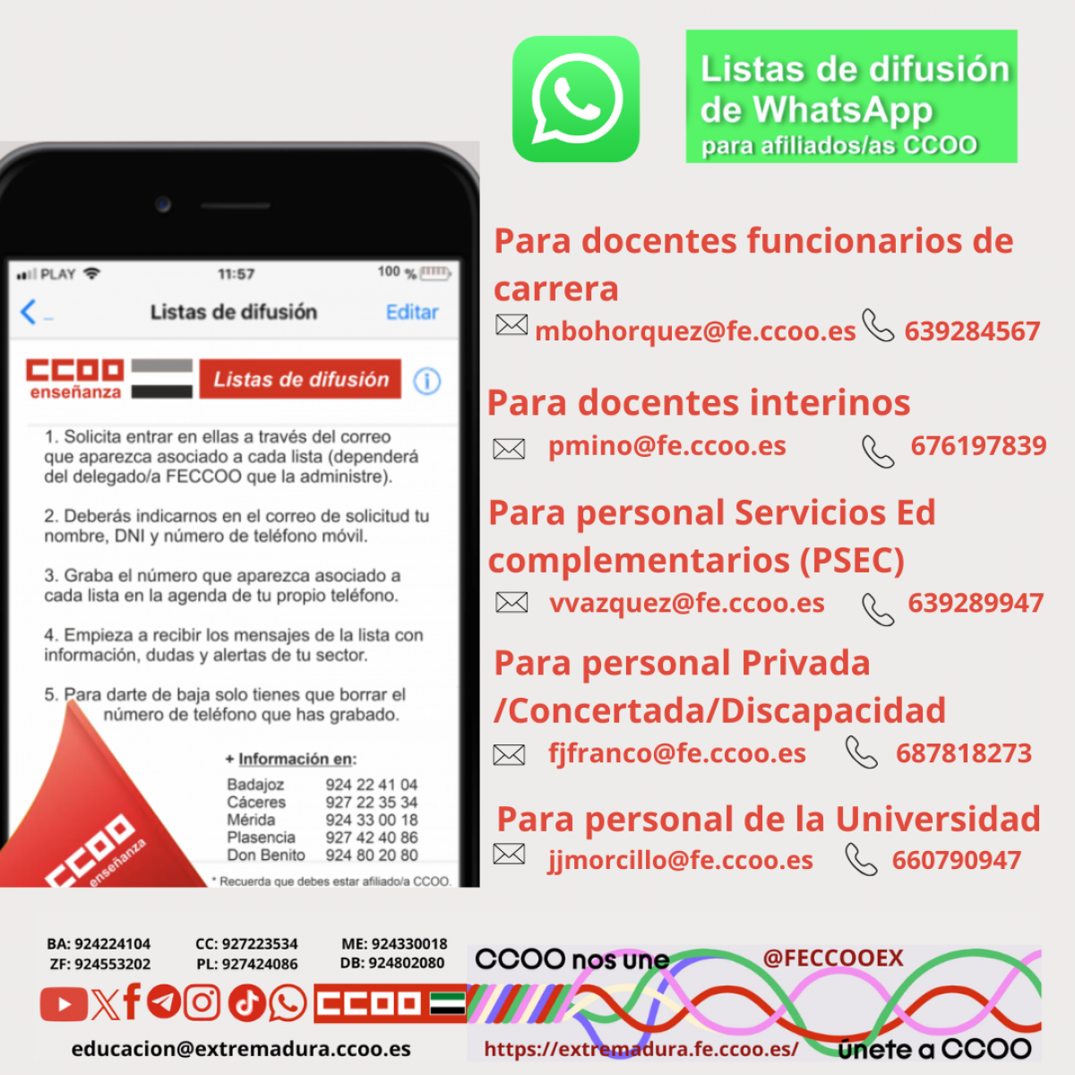 Listas de difusión de WhatsApp
