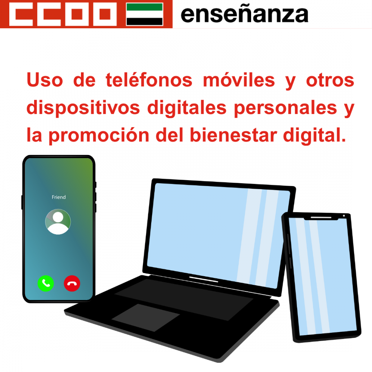 uso de teléfonos móviles y otros dispositivos digitales personales y la promoción del bienestar digital