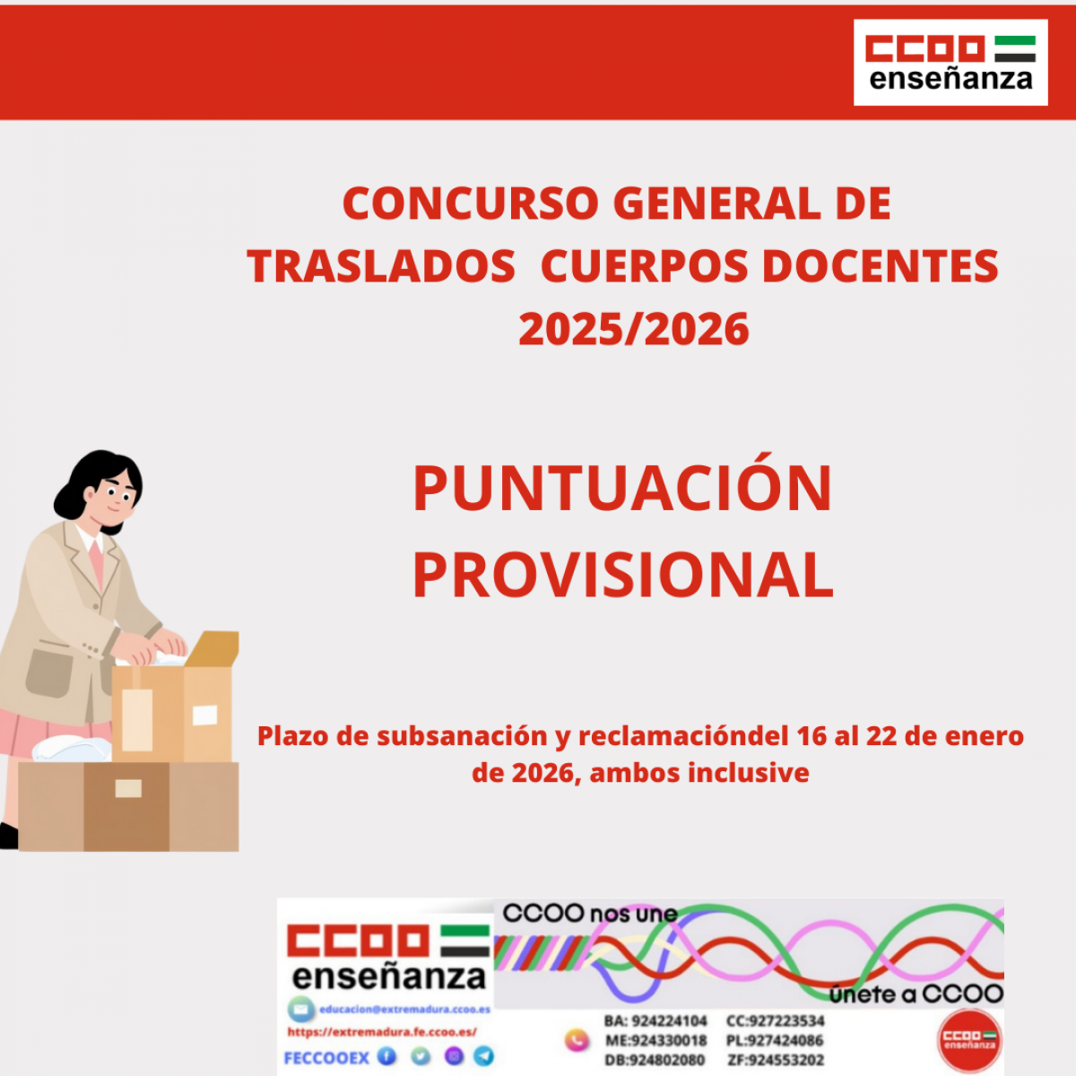 Puntuación provisional Concurso de Traslados 2025/2026