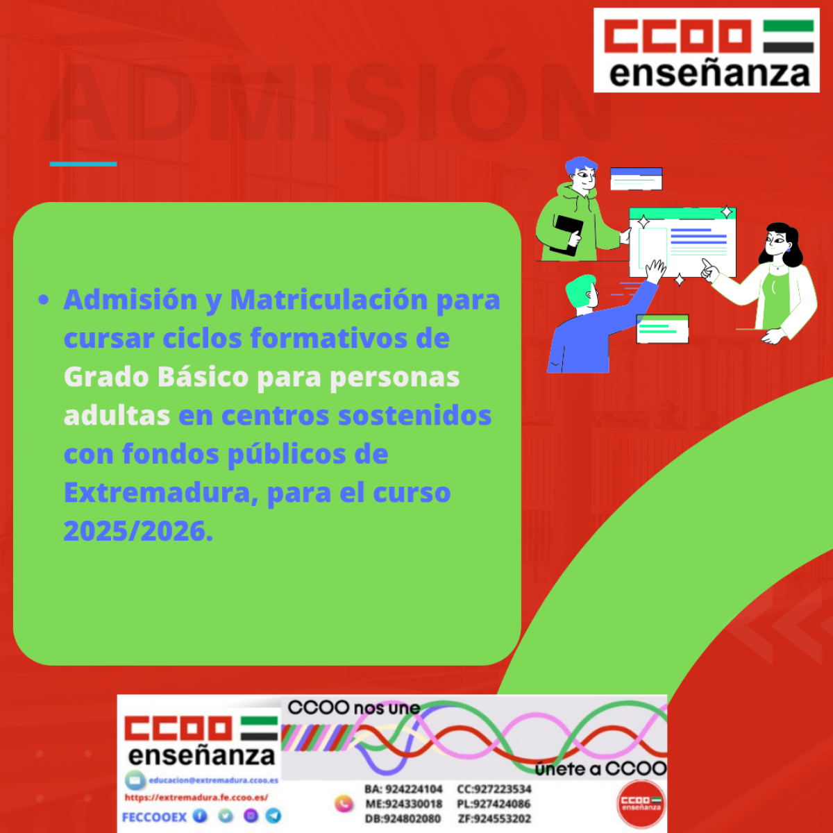 Admisin y matriculacin Grado Bsico para personas adultas