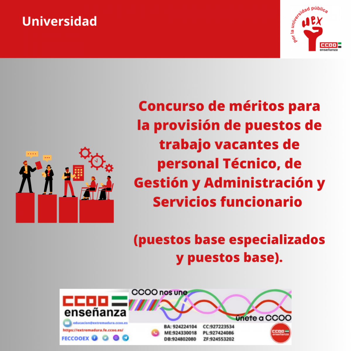 Concurso méritos Técnicos Gestión y Admiistración y Servicioes funcionarios