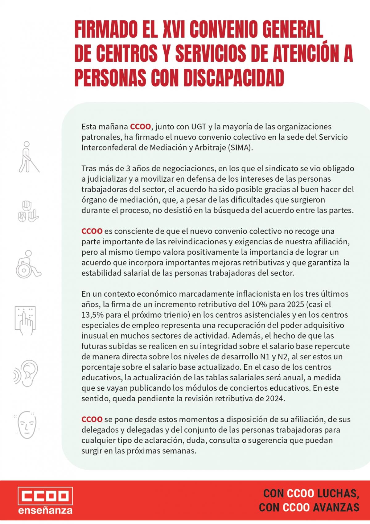 FIRMA XVI CONVENIO GENERAL DE CENTROS Y SERVICIOS DE ATENCIN A PERSONAS CON DISCAPACIDAD